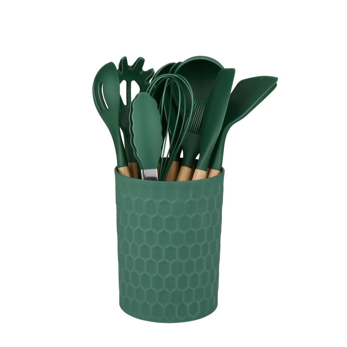 Alpina Kochbesteck-Set Alpina Küchenutensil 12-teilig - Silikon mit Bambusgriff