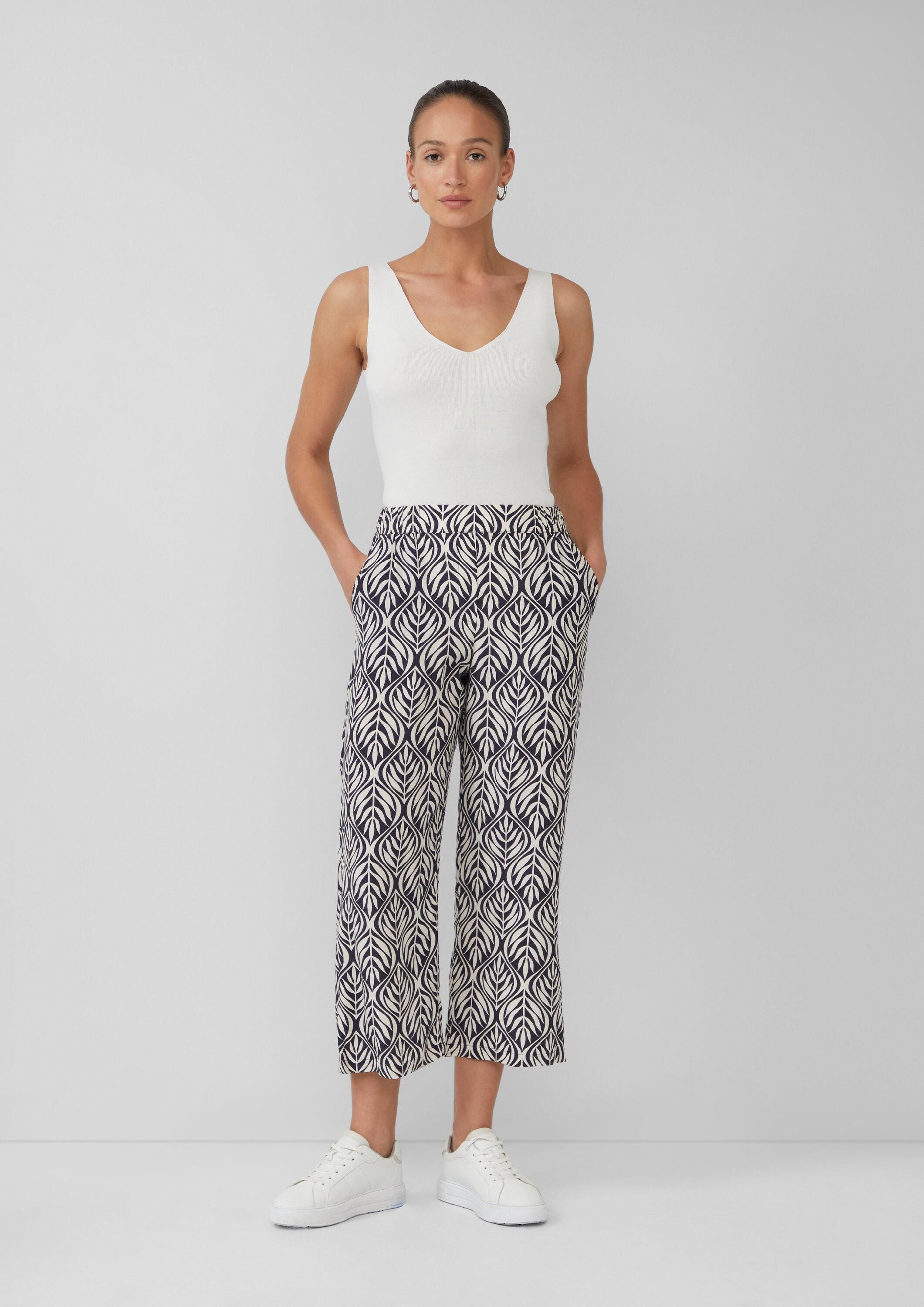 s.Oliver Culotte Hose Culotte aus Viskose mit All-over-Print günstig online kaufen