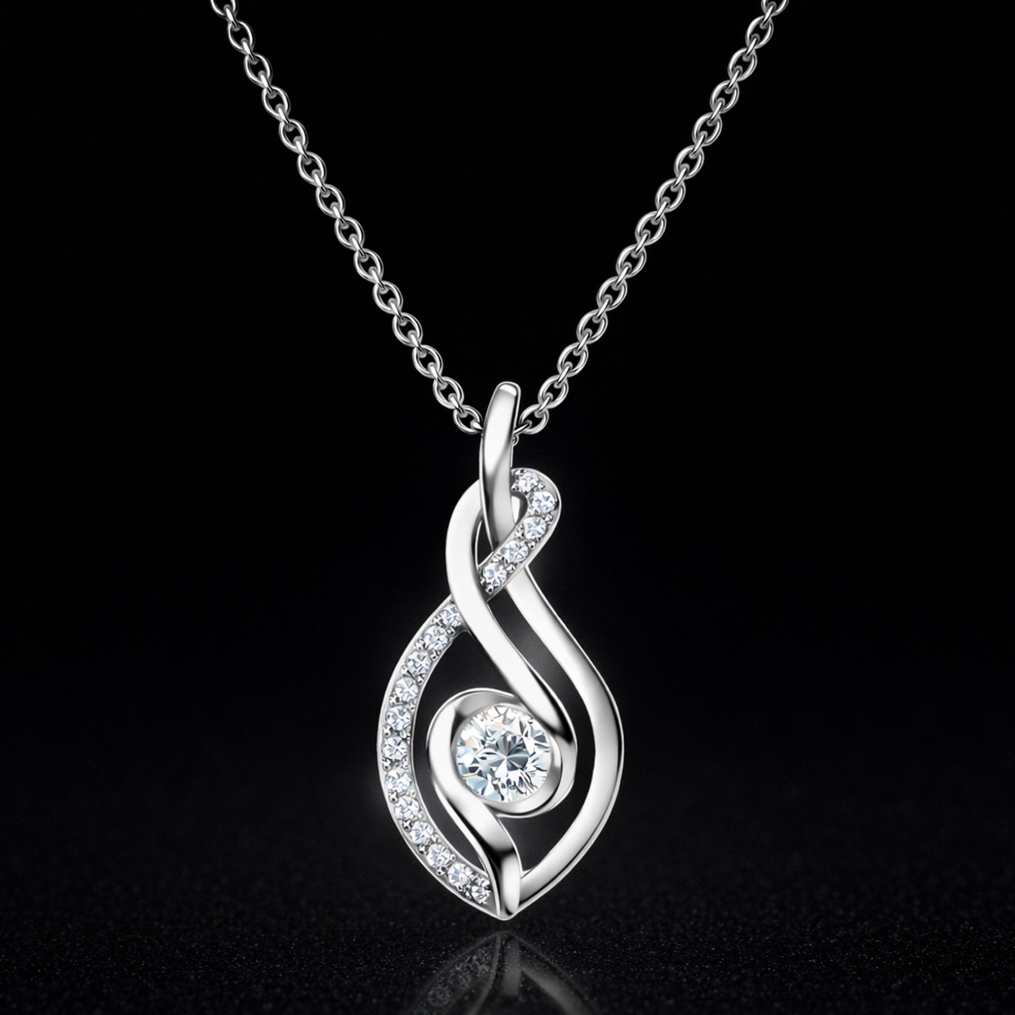 Limana Kette mit Anhänger Elegante 925 Silber Halskette zeitlose Form in fließender Harmonie (Silberschmuck Schmuck inkl. Dose), Halskette Geschenk für Damen Frauen Mutter Muttertag Weihnachten
