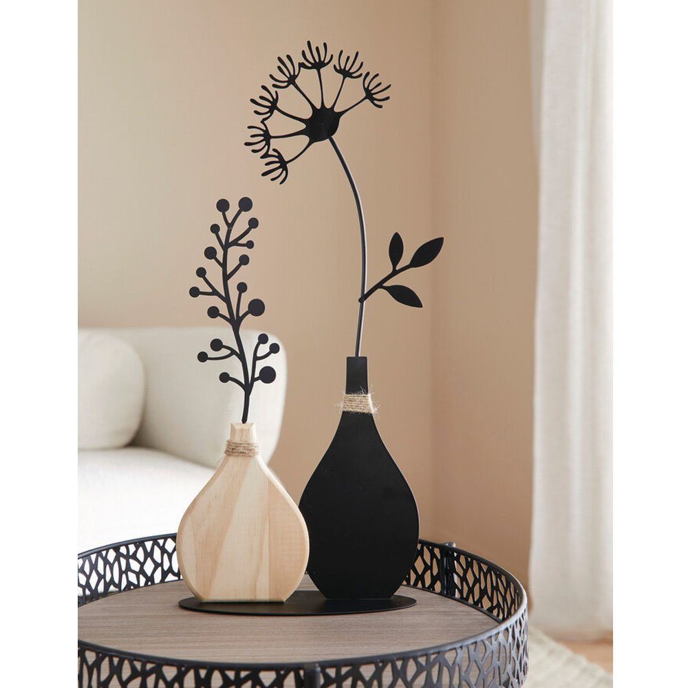 Home-trends24.de Dekofigur Vase Metalldeko Skulptur Deko Figur Objekt Blume günstig online kaufen