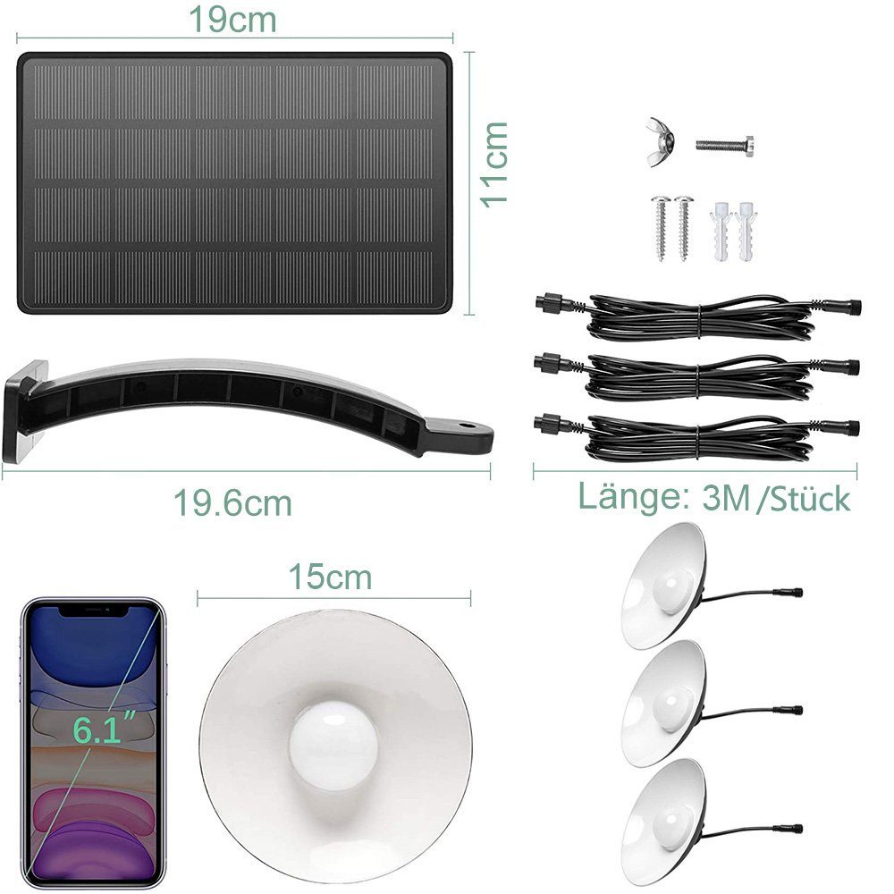 Rosnek Außen-Deckenleuchte 1/2/3/4 Kopf, Solar-Pendelleuchten, für günstig online kaufen