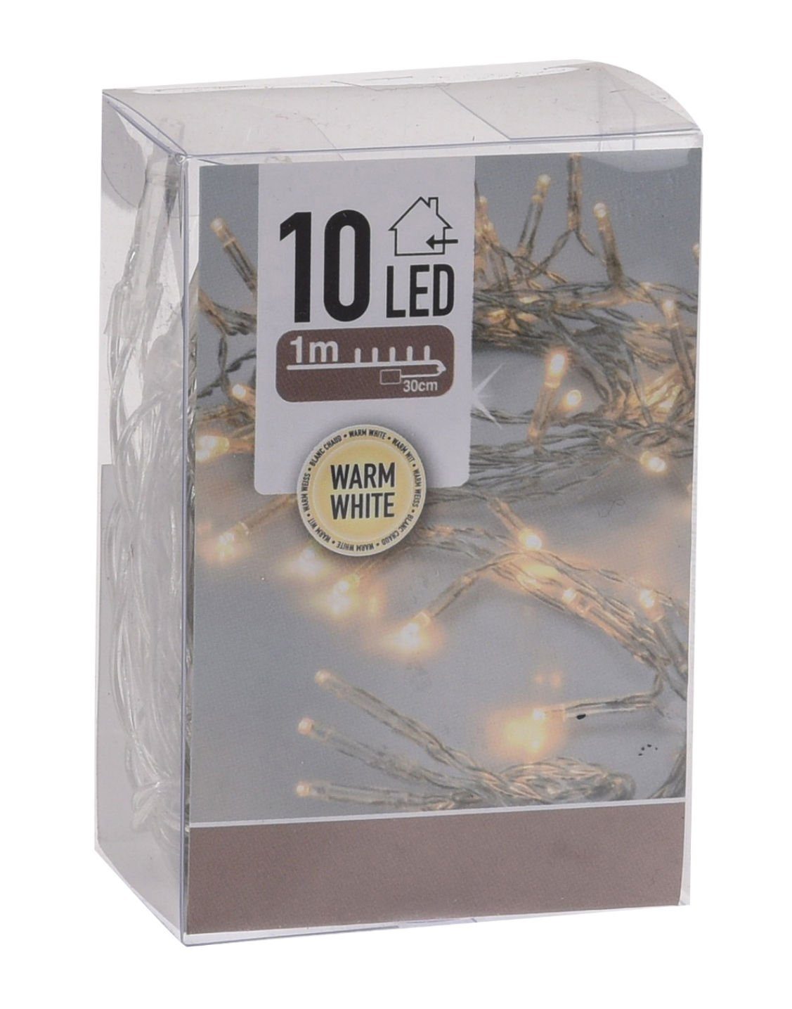 - LED cm, Beleuchtung Tischlichterkette warm mit Lichterkette 150 mit Timer Weihnachts in weiß Spetebo Deko 10 LED-Lichterkette