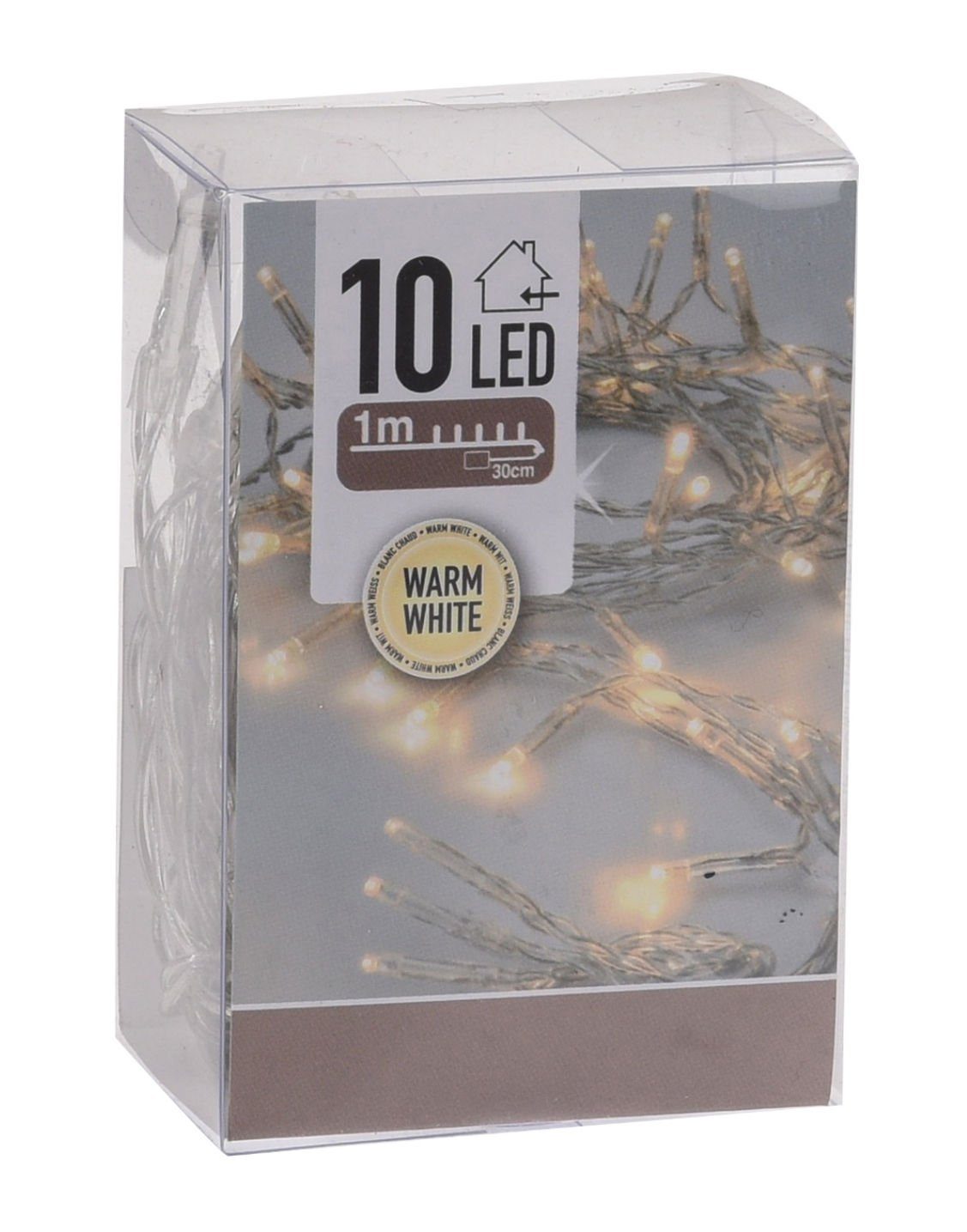 Spetebo LED-Lichterkette Lichterkette mit 10 LED in warm weiß - 150 cm, Weihnachts Tischlichterkette Deko Beleuchtung mit Timer