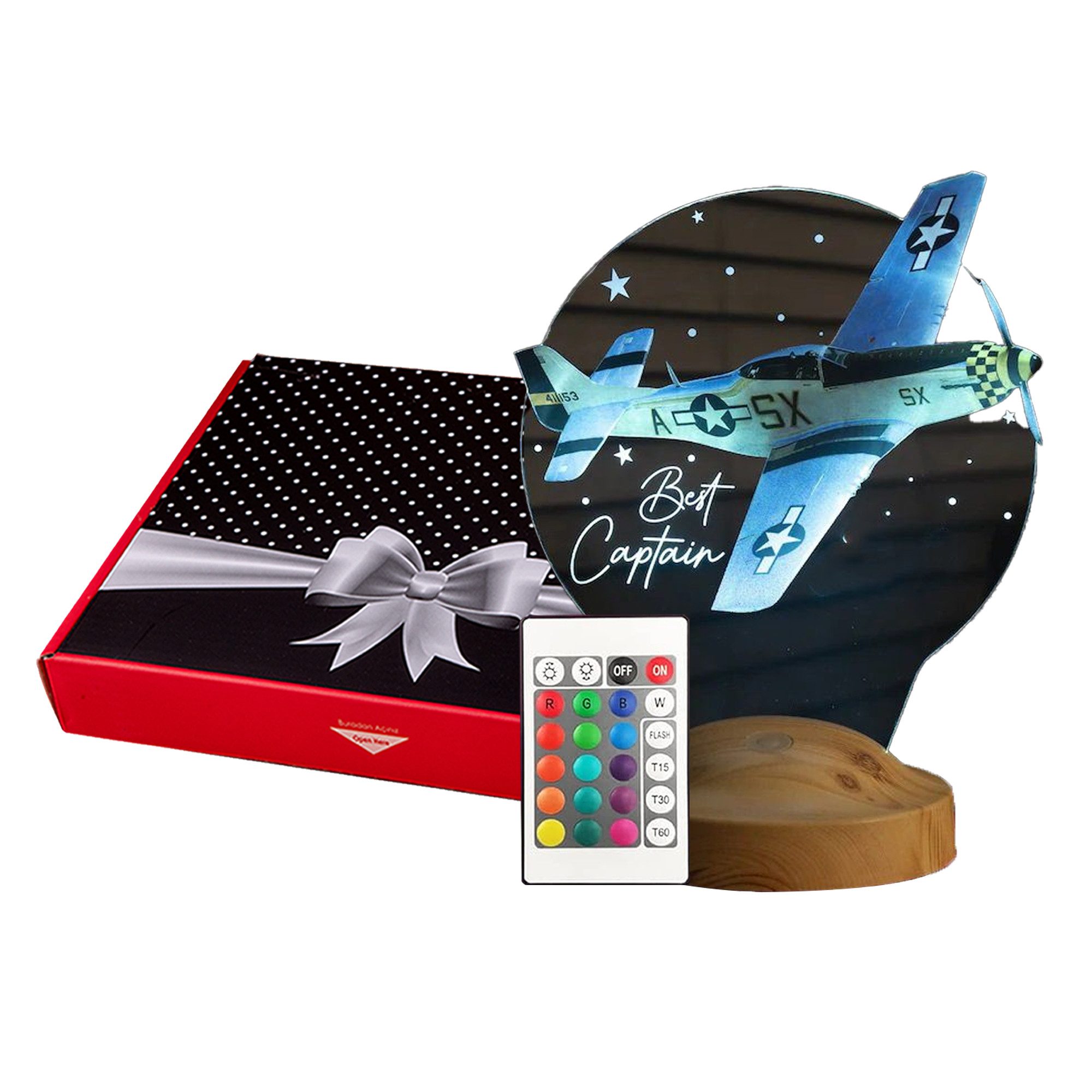 Geschenkelampe LED Nachttischlampe Flugzeug 3D farbiges günstig online kaufen