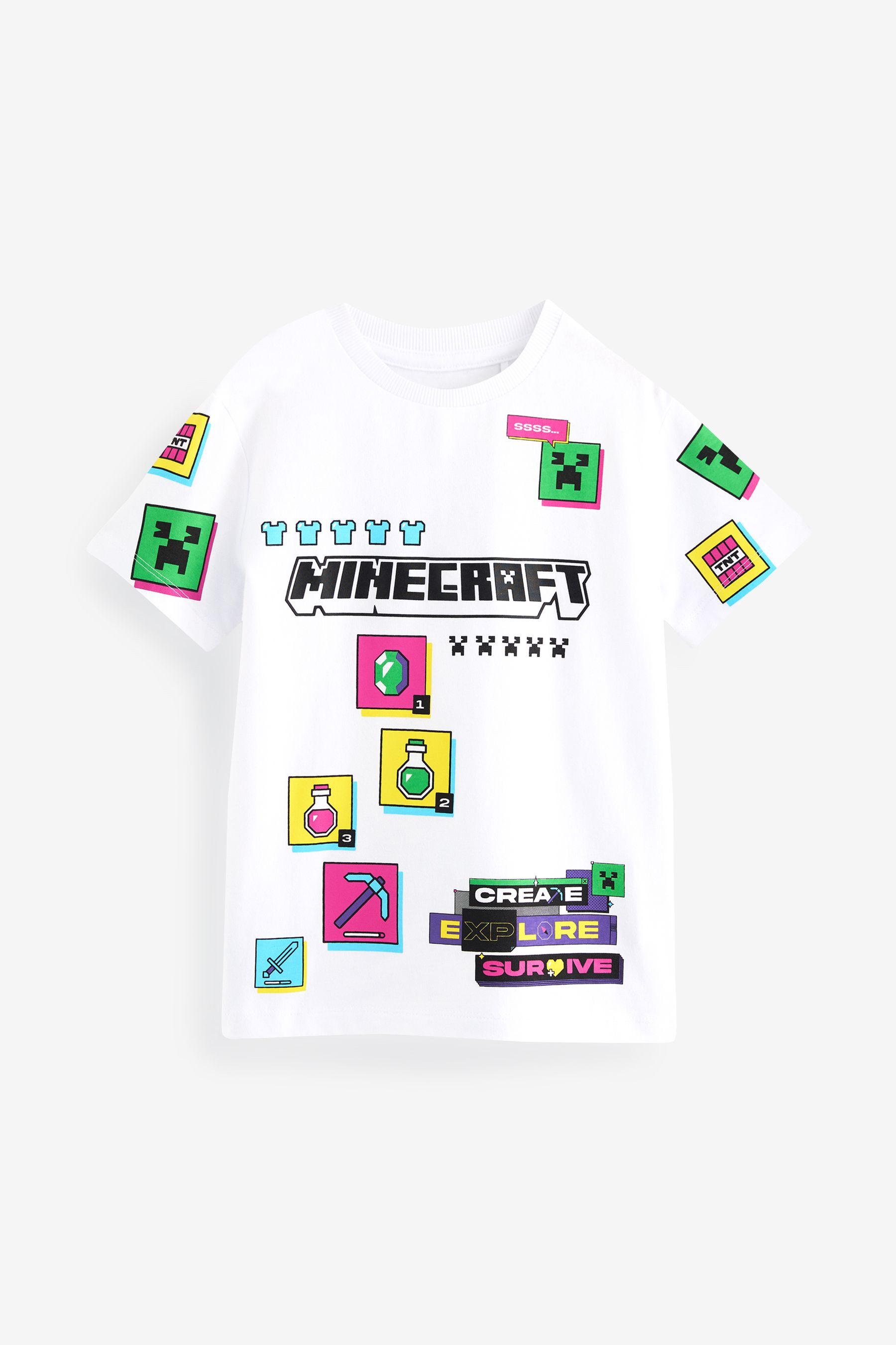 Next T-Shirt Lizensiertes Minecraft T-Shirt mit AOP-Print (1-tlg)
