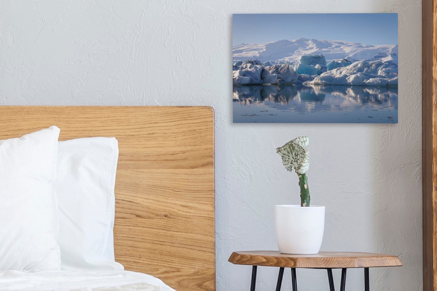 Vatnajökull-Nationalparks 30x20 Island, Leinwandbild OneMillionCanvasses® des St), Wandbild in Wanddeko, Landschaft Die Aufhängefertig, cm Leinwandbilder, gefrorene (1
