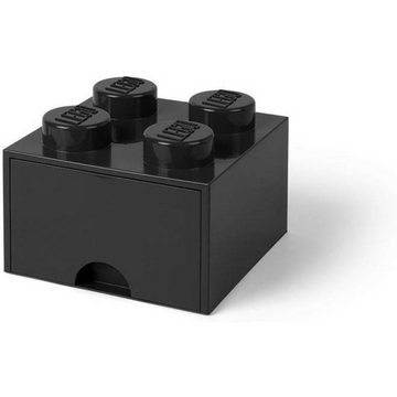 Room Copenhagen Aufbewahrungsbox LEGO® Storage Brick 4 Schwarz (1x Aufbewahrungsstein mit Schublade, 1 St., 4 Noppen 25 x 25 x 18 cm), Baustein stapelbar