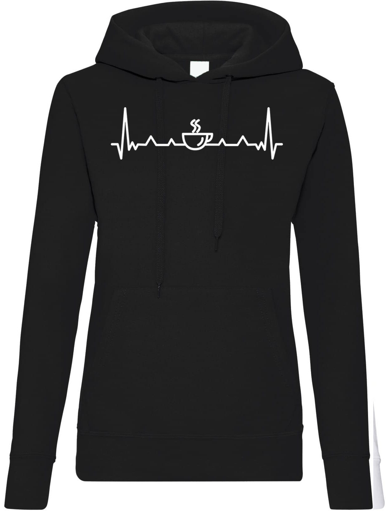 Kapuzenpullover Heartbeat Kaffee Damen Hoodie Pullover