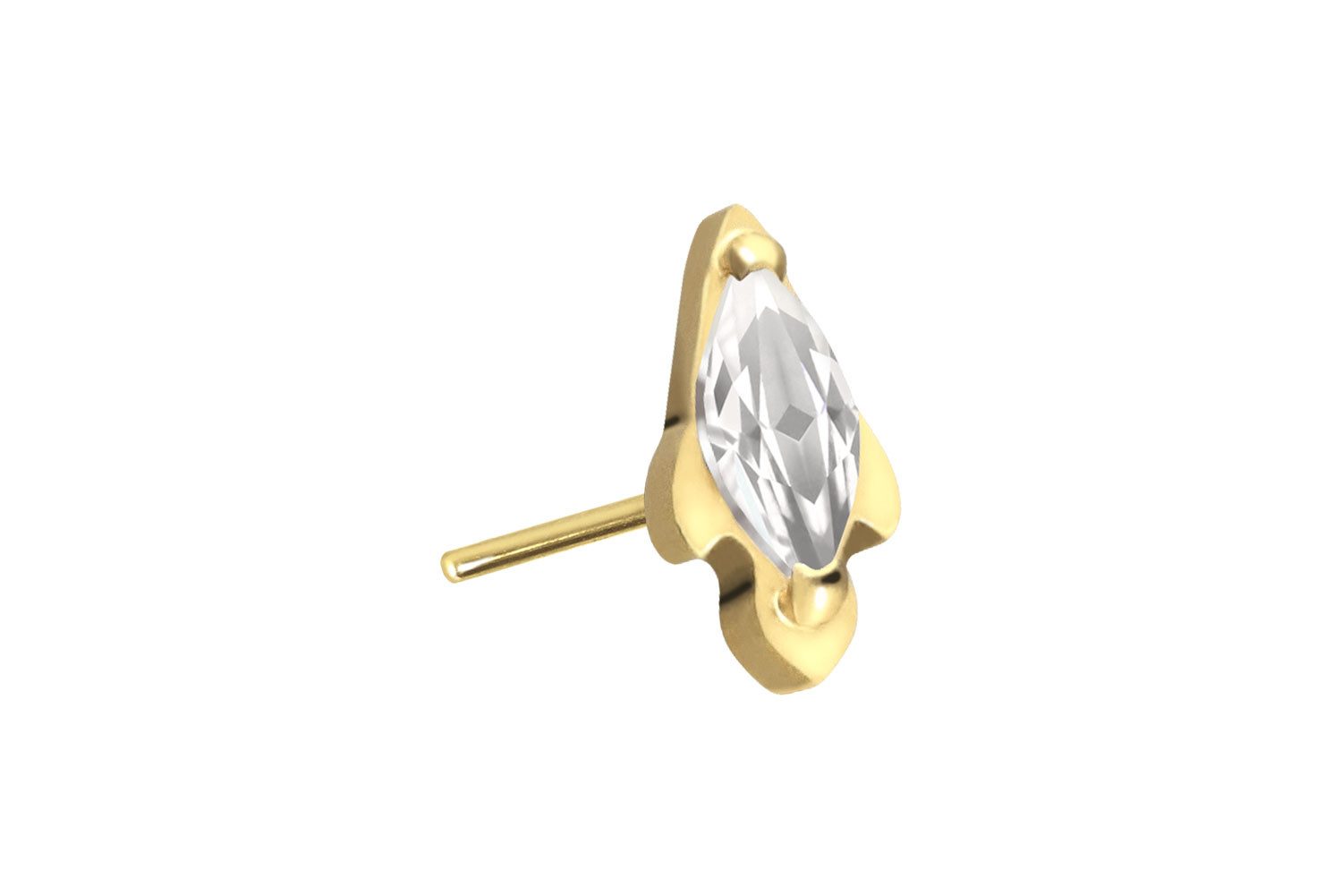 PIERCINGLINE Piercing-Set Titan Aufsatz mit Push Pin KRISTALLRAKETE (Push Pins, 1-tlg)