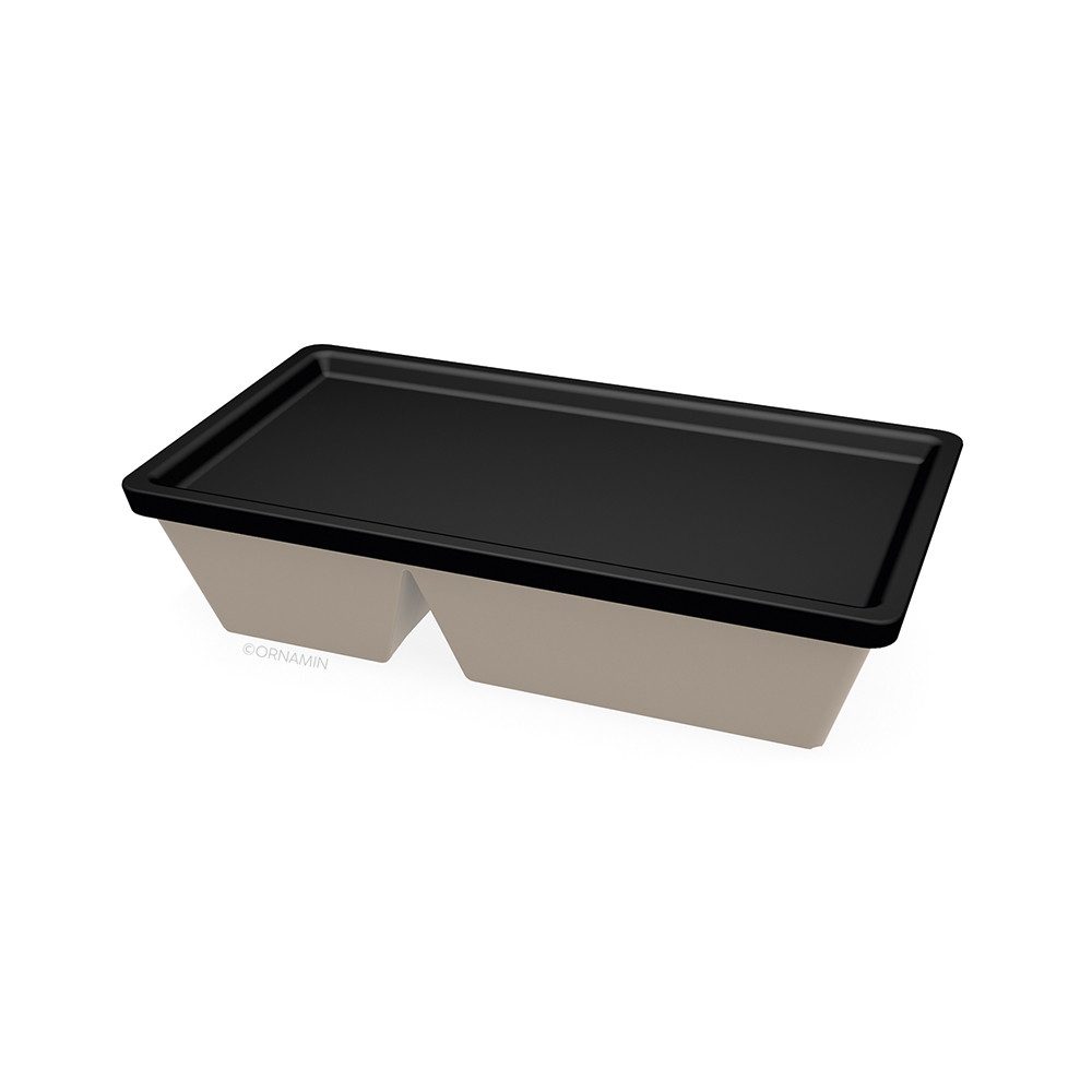 Ornamin Lunchbox Nested Norbert Brotdose mit Fächern, Kunststoff, (1xSchale, 1xDeckel), Stapelbar, BPA-frei, Made in Germany, 100% Recyclebar