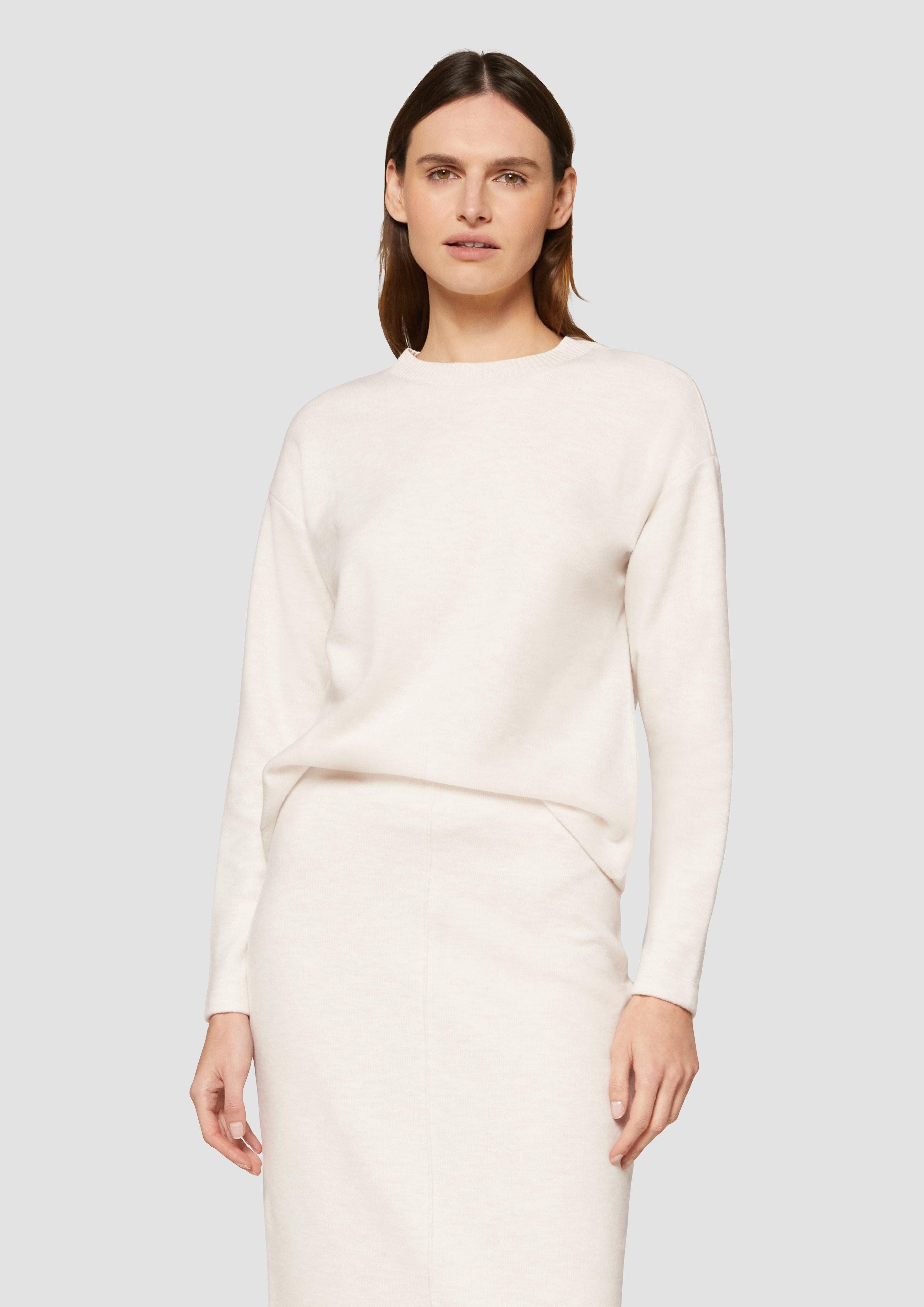 s.Oliver Sweatshirt Weiches Sweatshirt mit Rippdetail am Kragen Rippblende