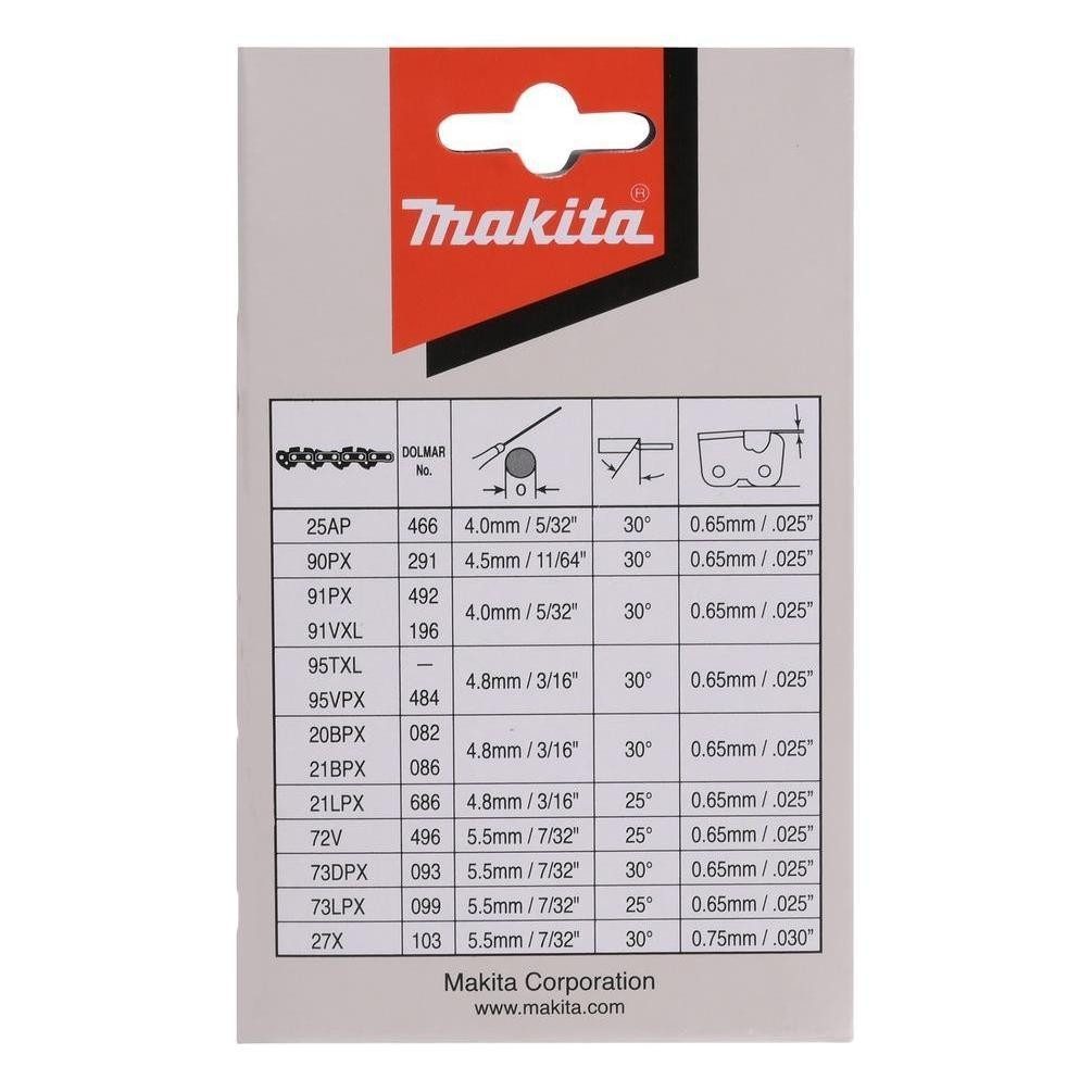 Makita Ersatzkette Sägekette 90PX 35cm 191H02-6 90PX • 52 TG,1 mm, für DUC307 DUC353 UC011G UC012G UC015G UC016G UC4041A DUC353 UC3541A, 35 cm Länge, 3/8, (1-tlg), geringer Rückschlag