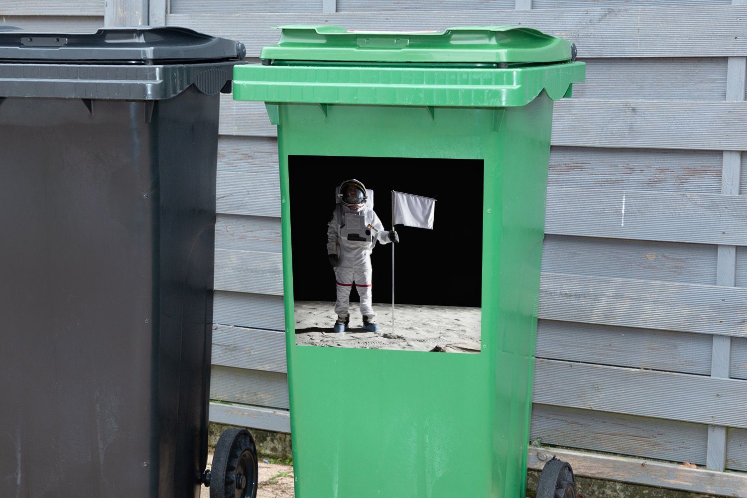 - Sticker, Weltraum Wandsticker Container, Mülltonne, Mülleimer-aufkleber, (1 Mond MuchoWow Abfalbehälter Astronaut - St),