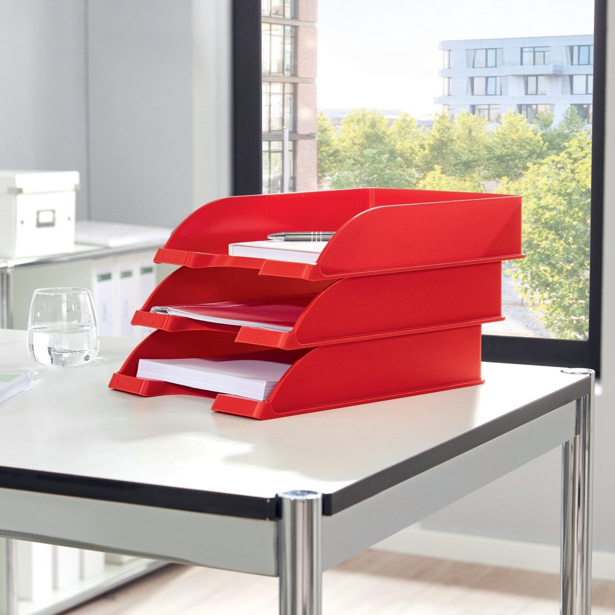 LEITZ Briefablage Briefablage Wow A4 Kunststoff rot