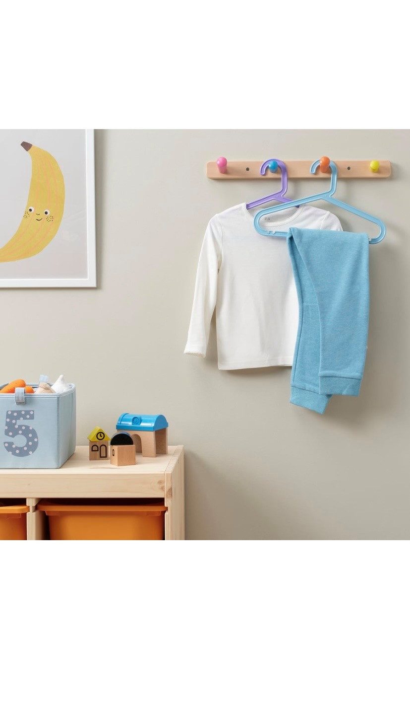 IKEA Kleiderbügel IKEA BAGIS Kinderkleiderbügel Bunt Kunststoff, (16-tlg)