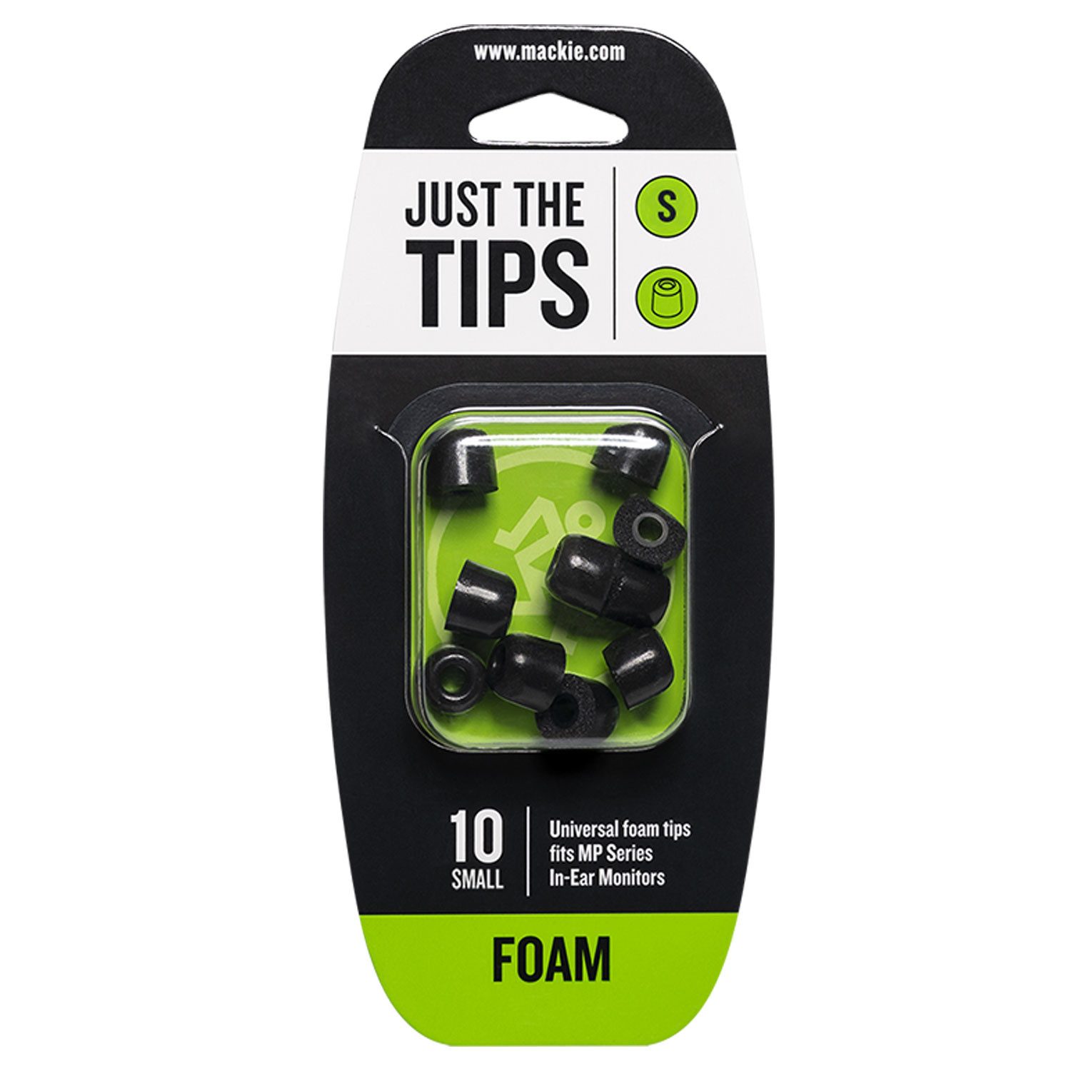MACKIE Mackie Öhrstöpsel für In-Ear Kopfhörer Größe S In-Ear-Kopfhörer (Öhrstöpsel für In-Ear Kopfhörer, schwarz, Schaumstoff-Ersatz-Ohrstöpsel für die MP-Serie (S)