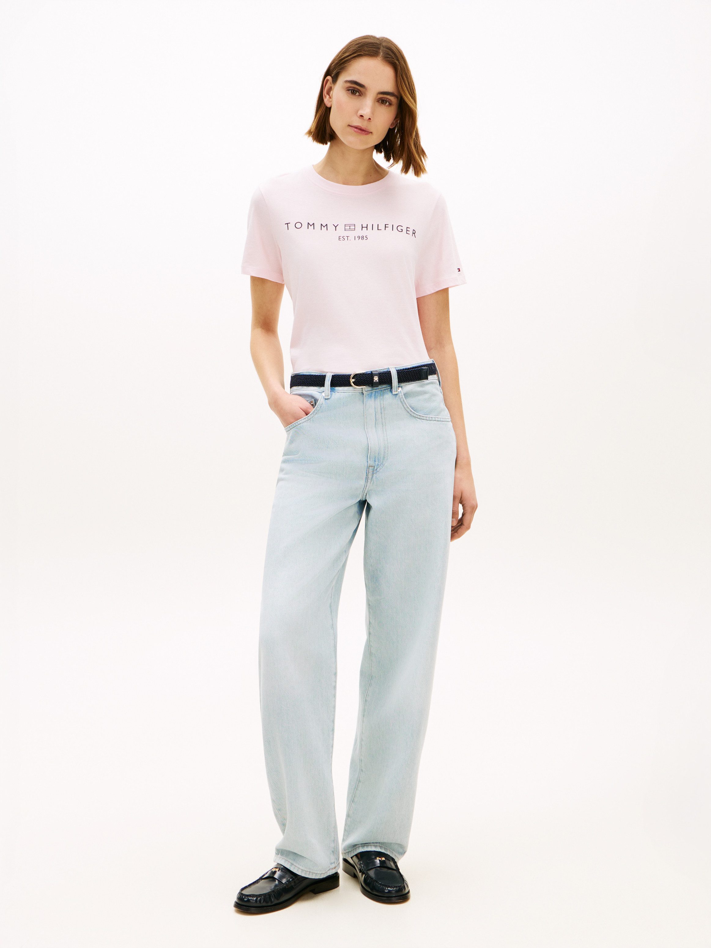 Tommy Hilfiger Kurzarmshirt REG CORP LOGO C-NK SS Baumwolle