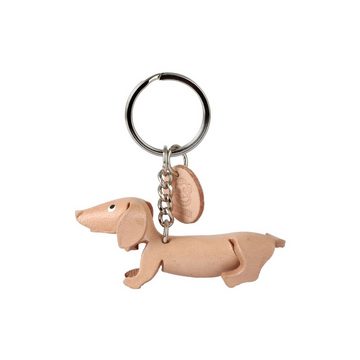 Monkimau Schlüsselanhänger Dackel Hund Schlüsselanhänger Leder Tier Figur (Packung)