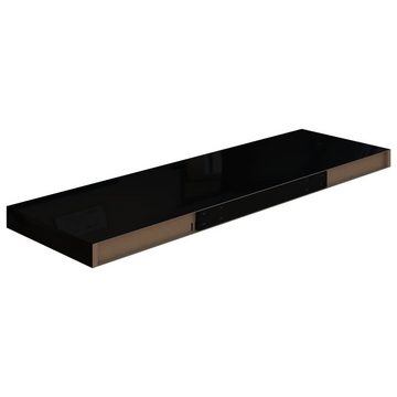 vidaXL Regal Wandregale Schwebend 2 Stk Hochglanz-Schwarz 80x23,5x3,8cm MDF