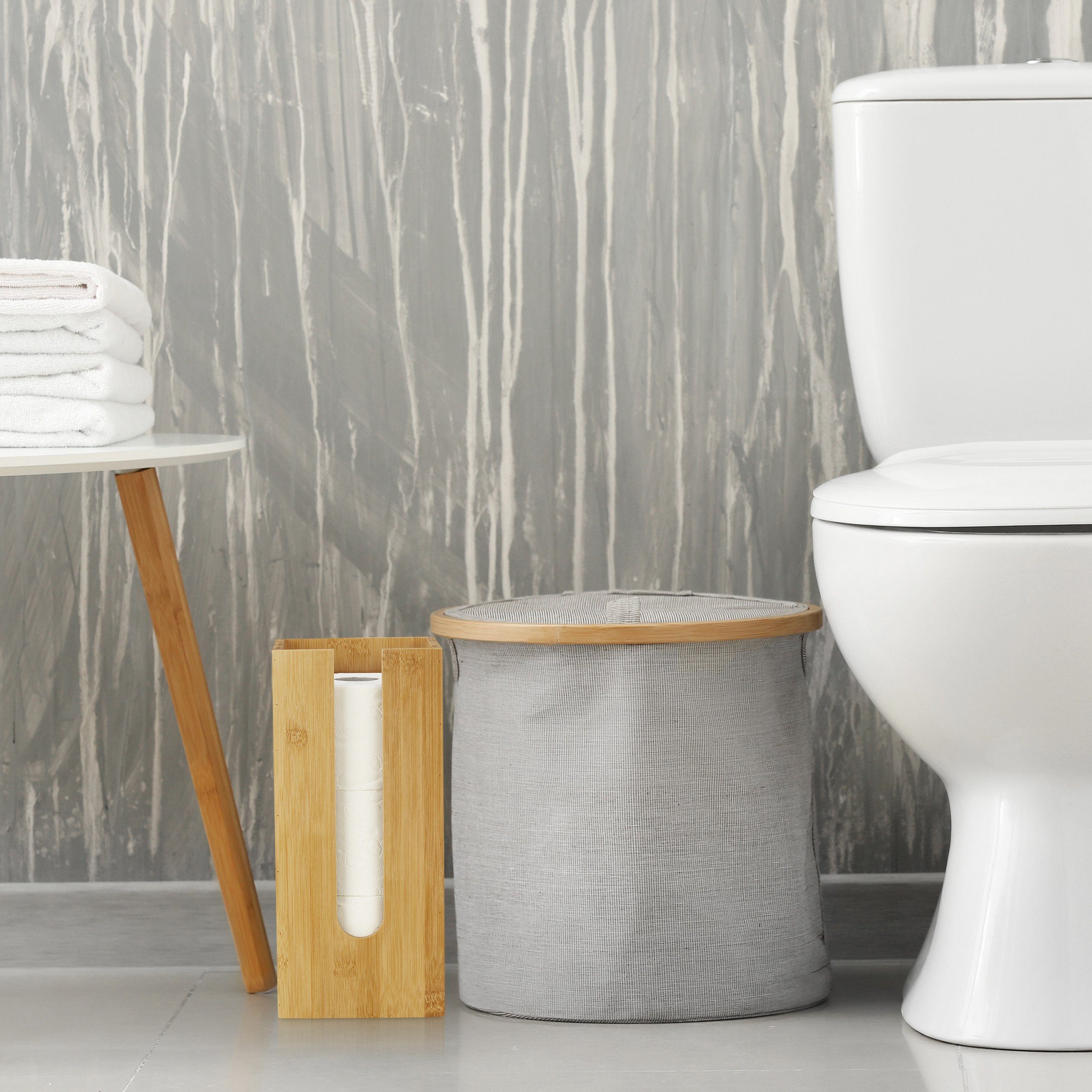 relaxdays Toilettenpapierhalter stehend Bambus günstig online kaufen