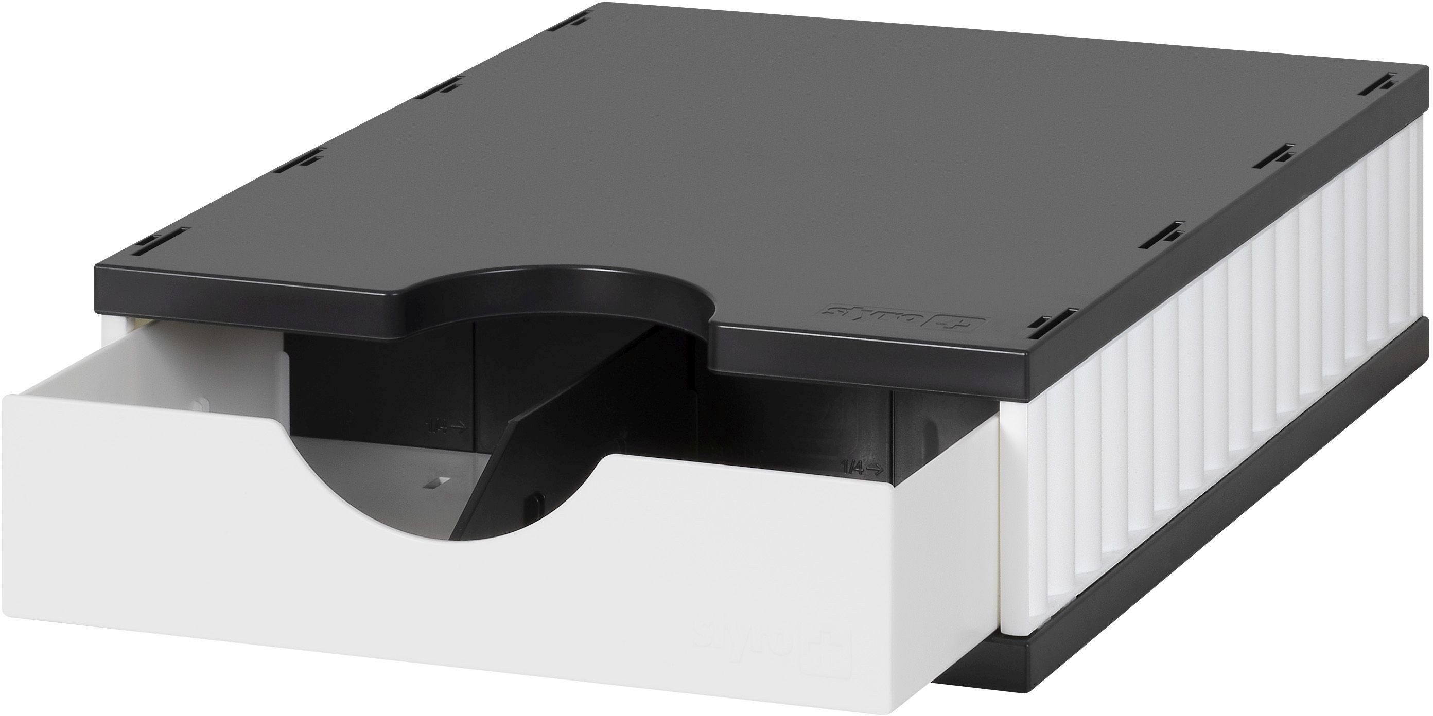 STYRO Organizer Aufbewahrungsbox styrodoc uno SET 1 Fach weiß/schwarz Schublade wie