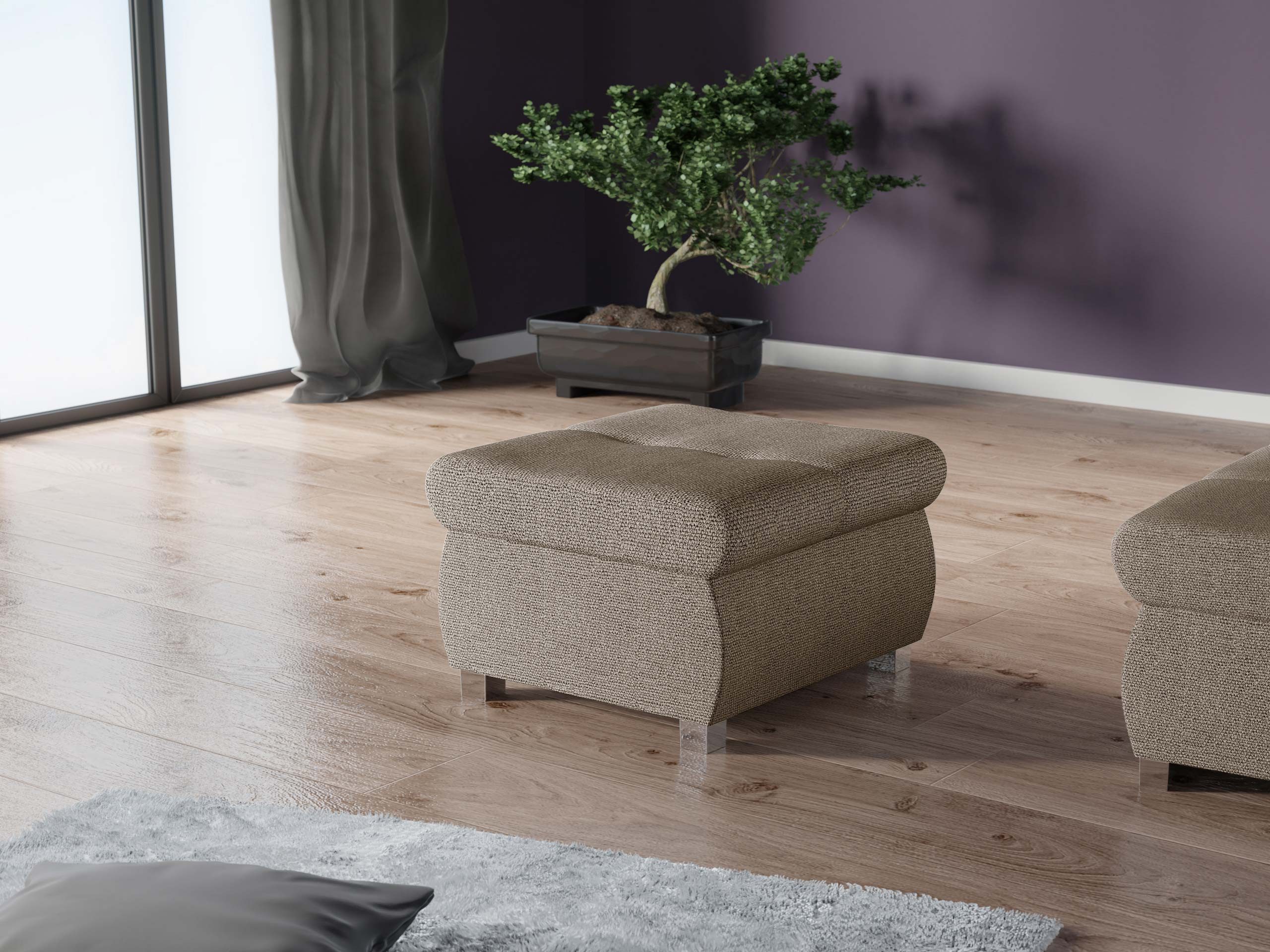MIRJAN24 Polsterhocker Orkan Klein, Holzkonstruktion, 60x60x39 günstig online kaufen