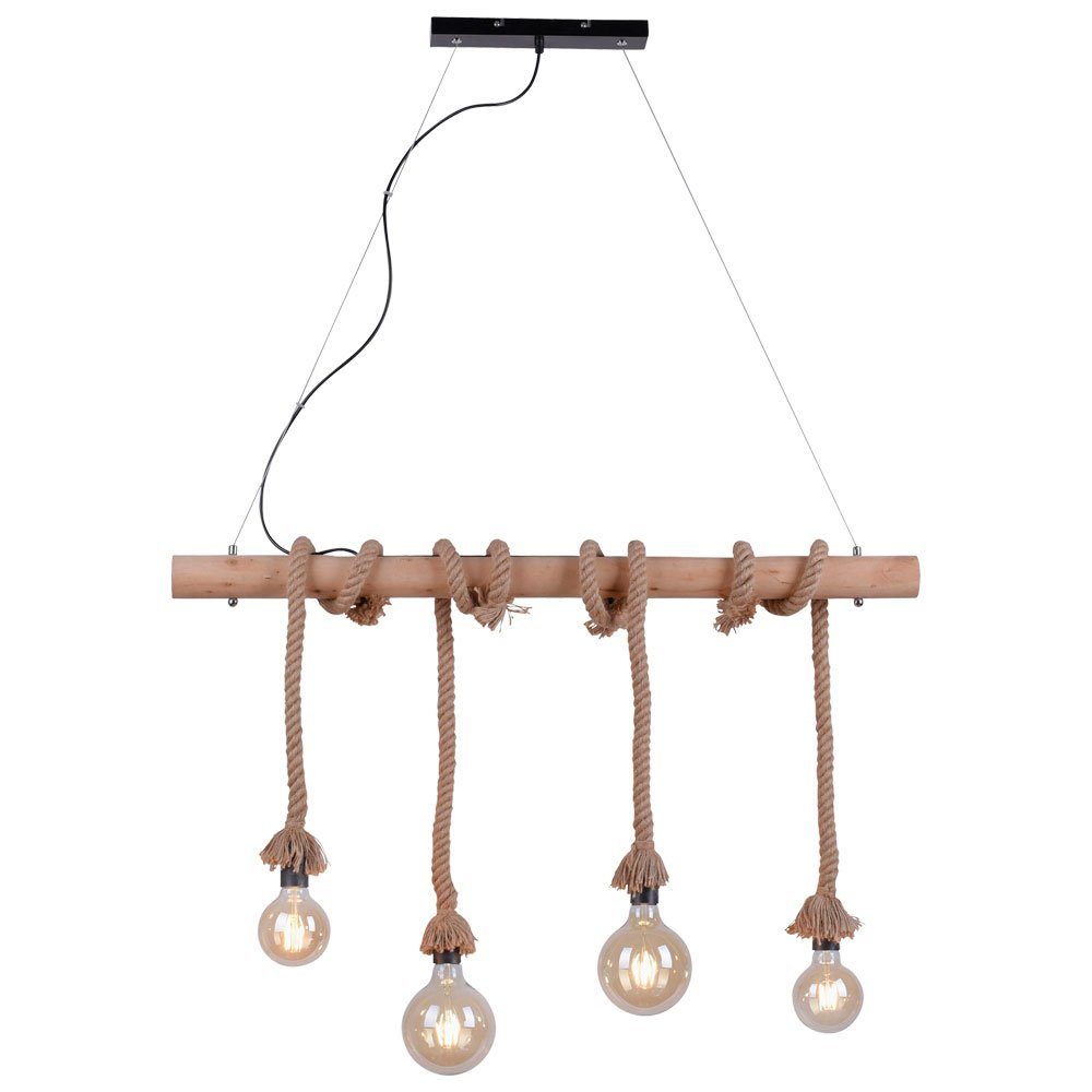 Hänge Farbwechsel, Vintage Leuchte Pendelleuchte, Holz Decken Warmweiß, Balken Fernbedienung inklusive, LED etc-shop Leuchtmittel