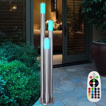 etc-shop LED Außen-Stehlampe, Leuchtmittel inklusive, Warmweiß, Farbwechsel, Wegeleuchte dimmbar mit Fernbedienung Außen