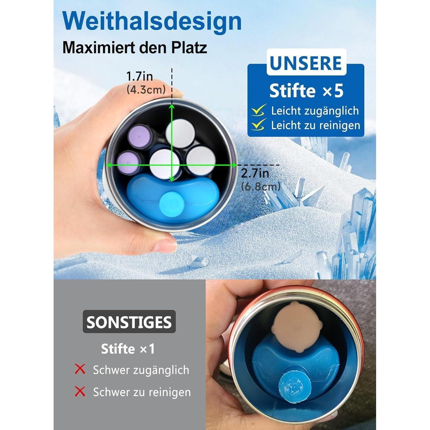 LuxusKollektion Kühltasche Kühltasche Insulin Pen 48h TSA Kühlakku Isl_cup_marineblau – Bild 2 von 5