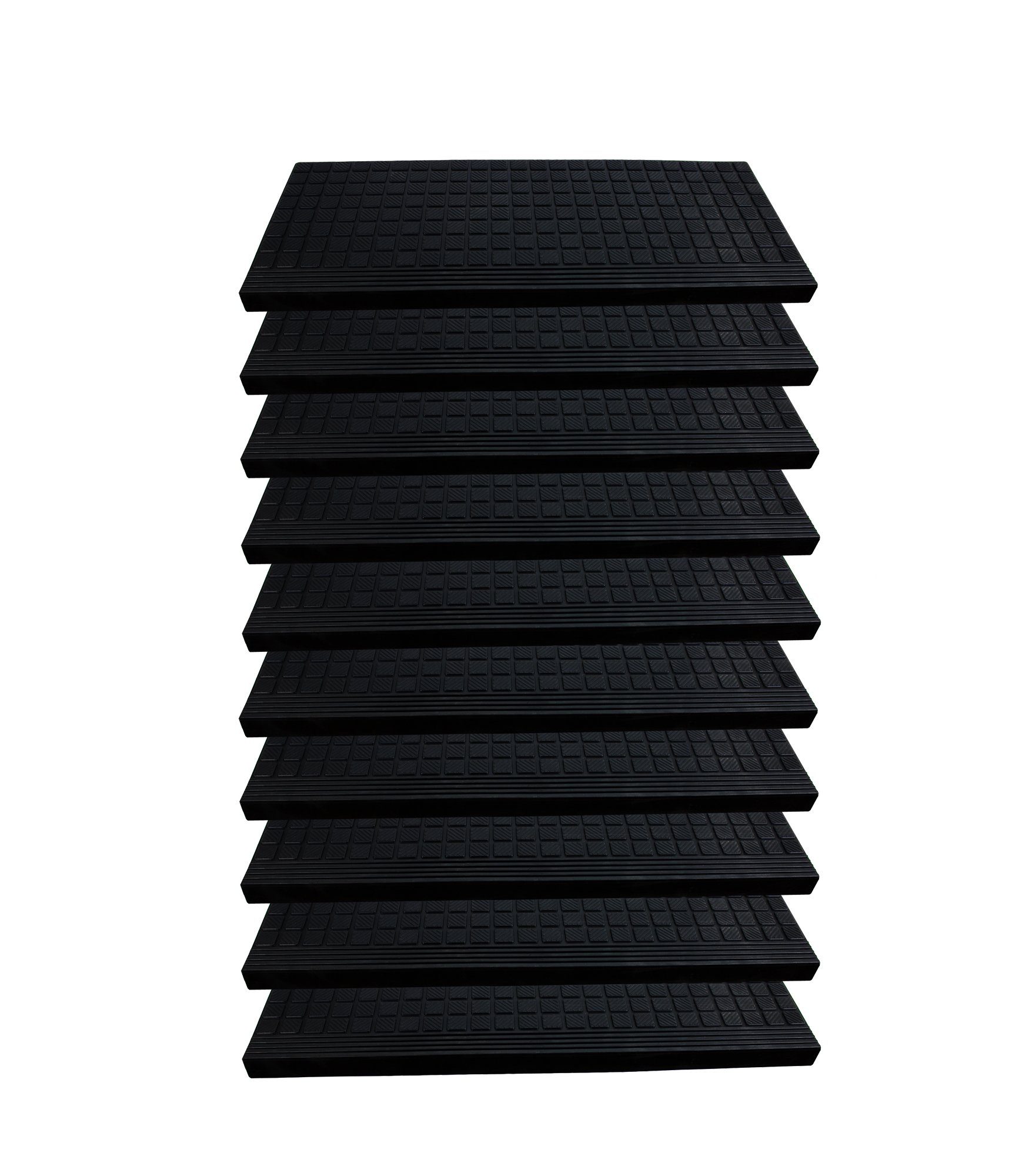 BigDean Stufenmatte 10x aus Gummi 65x26cm mit Winkelkante rutschfest Innen Außen, Eckig, Höhe: 30 mm