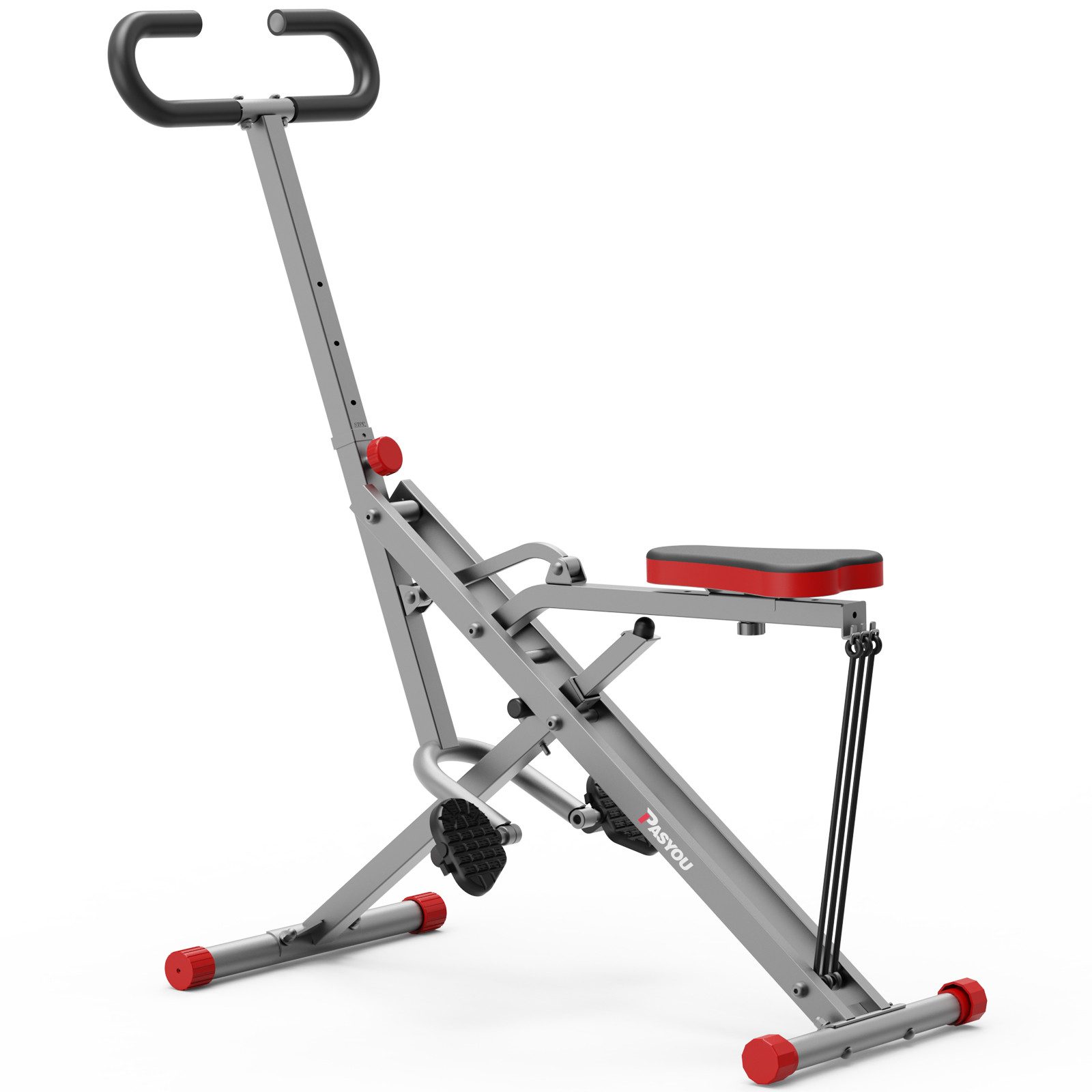 Trainingsstation PASYOU Row-n-Ride Rudergerät, Kniebeugen-Assistenz-Trainer