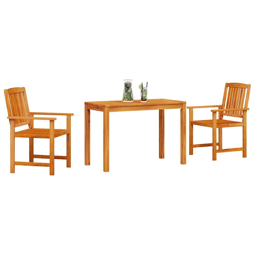 vidaXL Gartenlounge-Set Garten Essgruppe 3 stk. Braun Massivholz, (3-tlg)