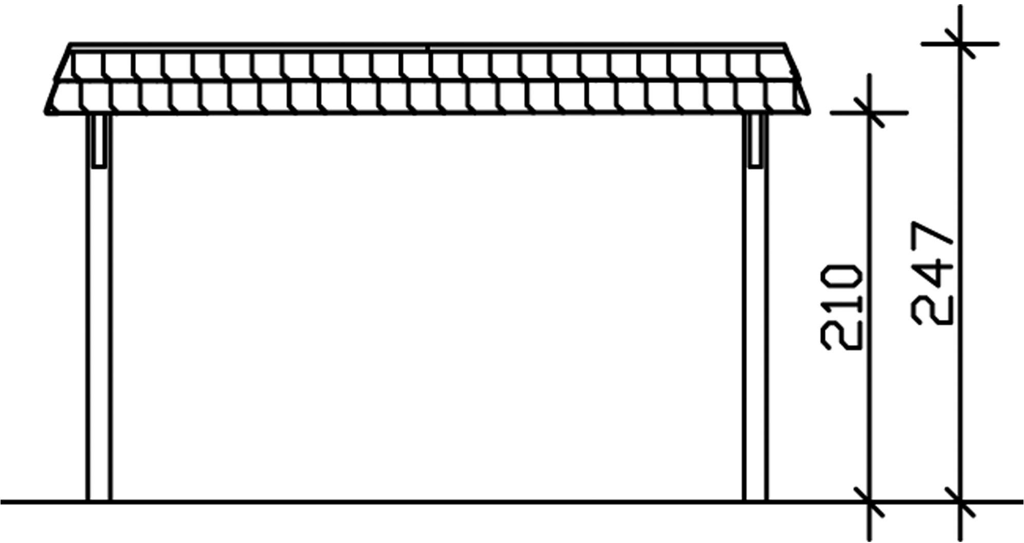 Skanholz Einzelcarport Wendland, BxT: 409x870 cm, 247 cm Einfahrtshöhe