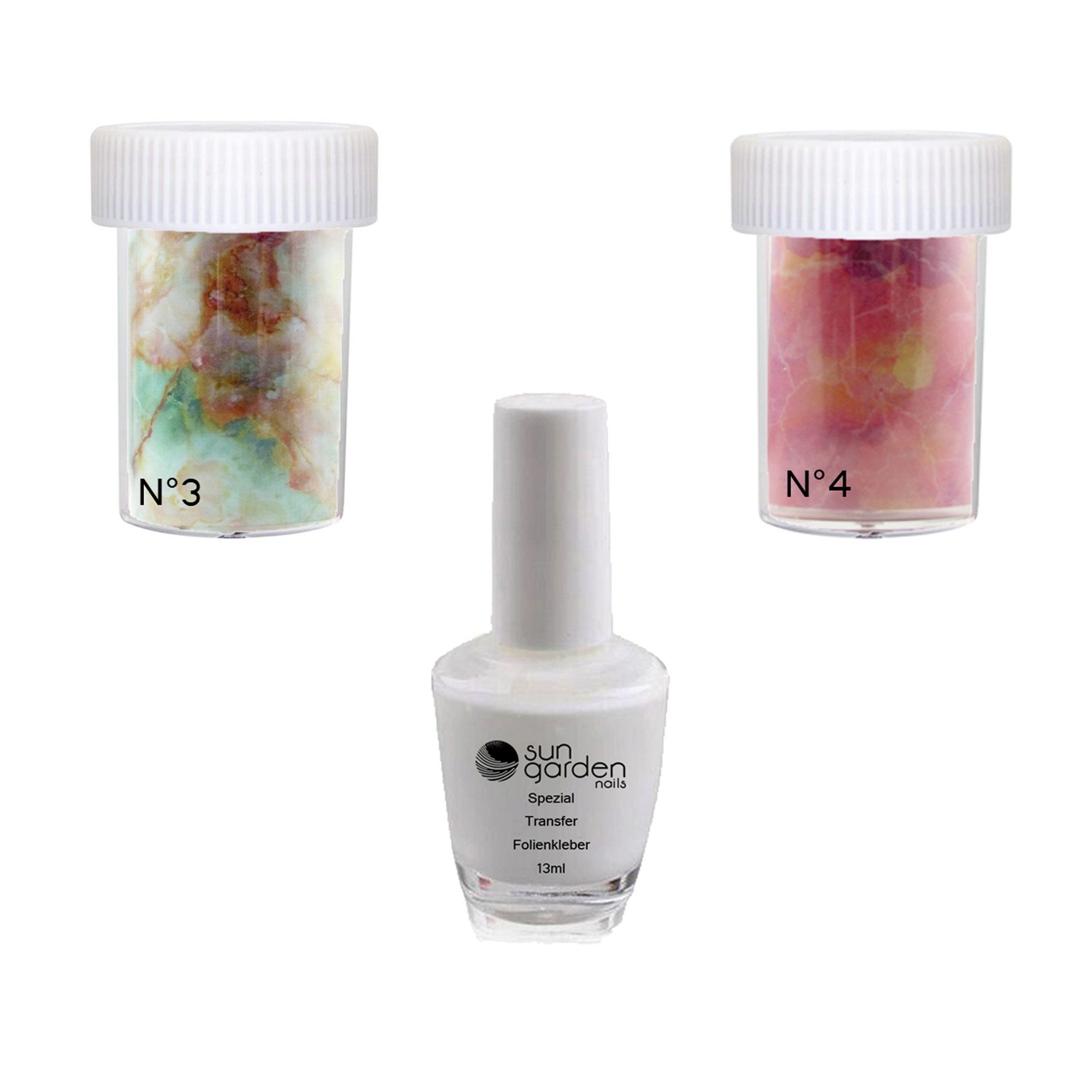 Nageldesign Zubehör Nailart Set Nagelfolie MARBLE SET 2 - 2 x Nail Folien + Spezial Kleber