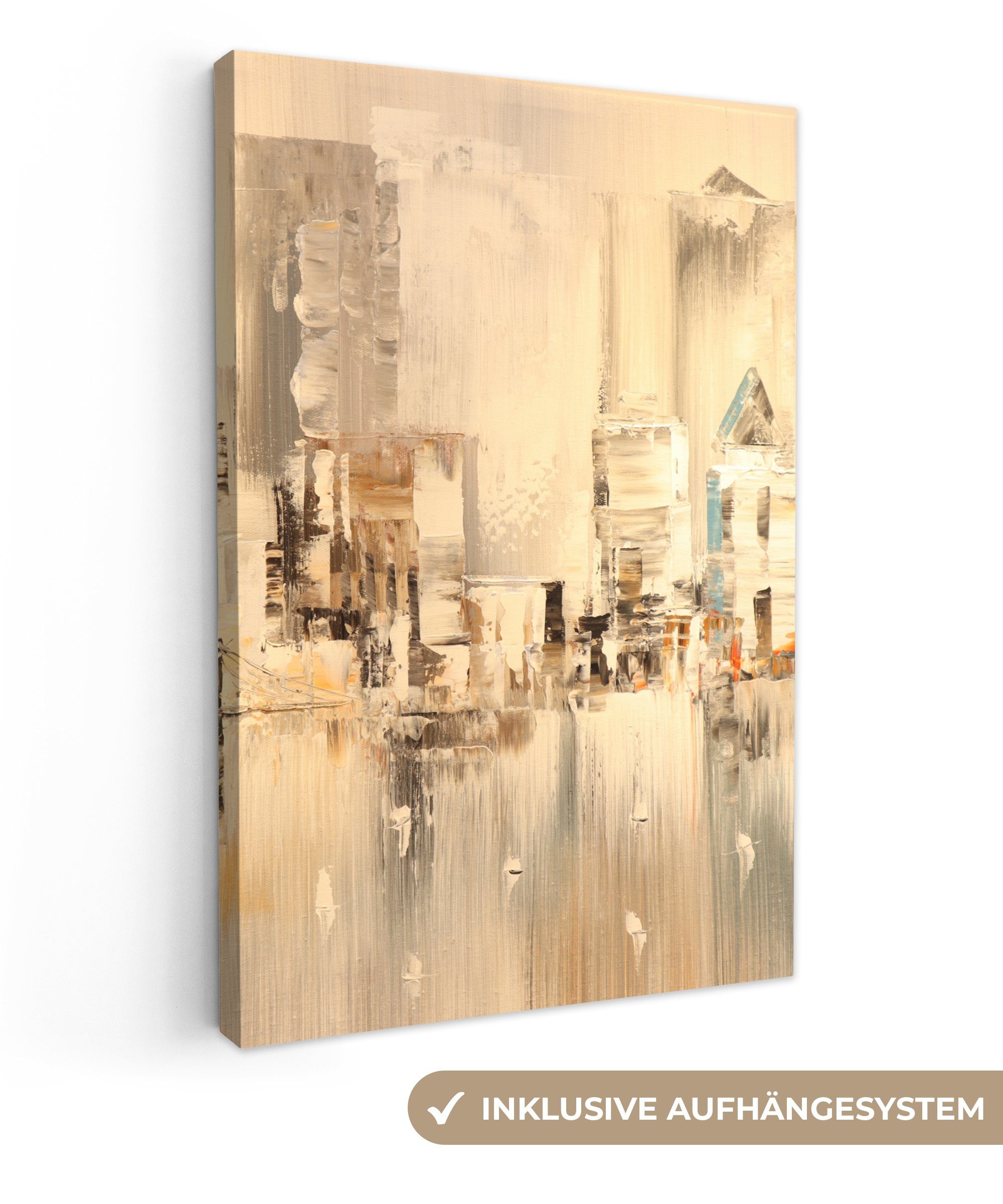 OneMillionCanvasses® Leinwandbild Kunstdrucke - Öl - Abstrakt - Skyline, Fo günstig online kaufen