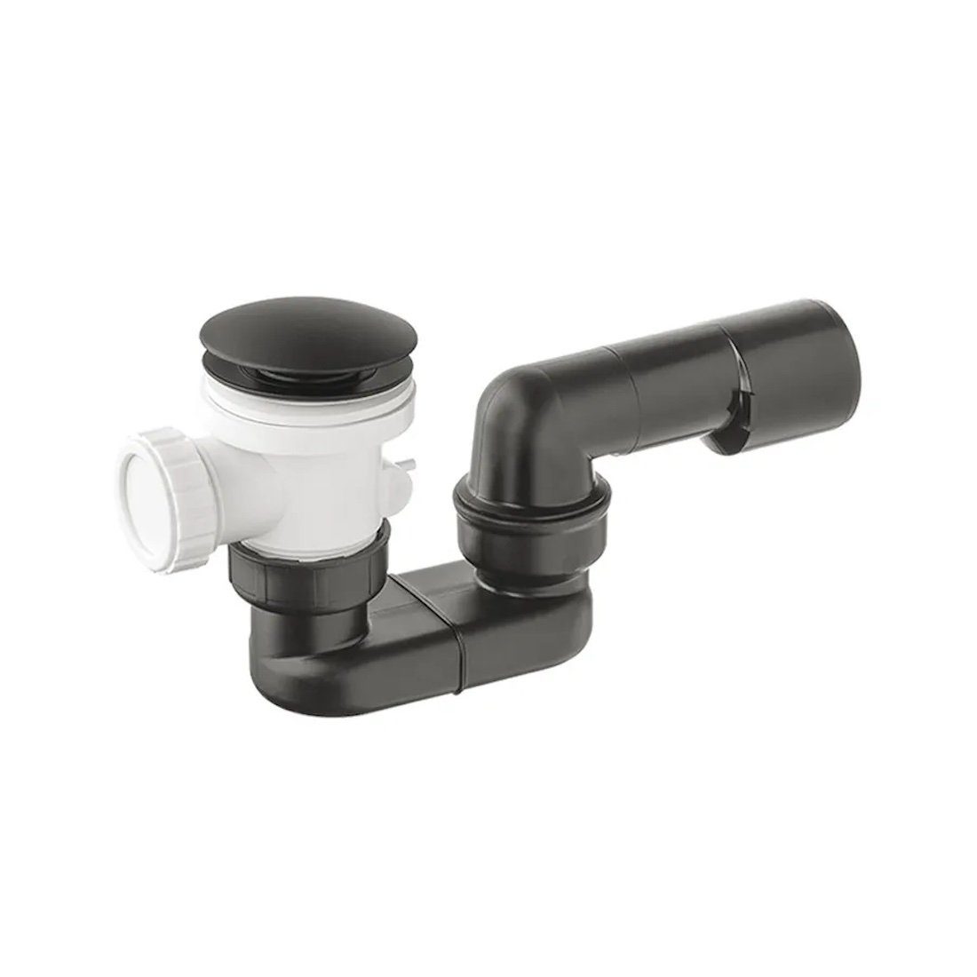 Siphon Ablaufgarnitur Siphon Dusche Wanne Ablaufventil Pop Up matt schwarz
