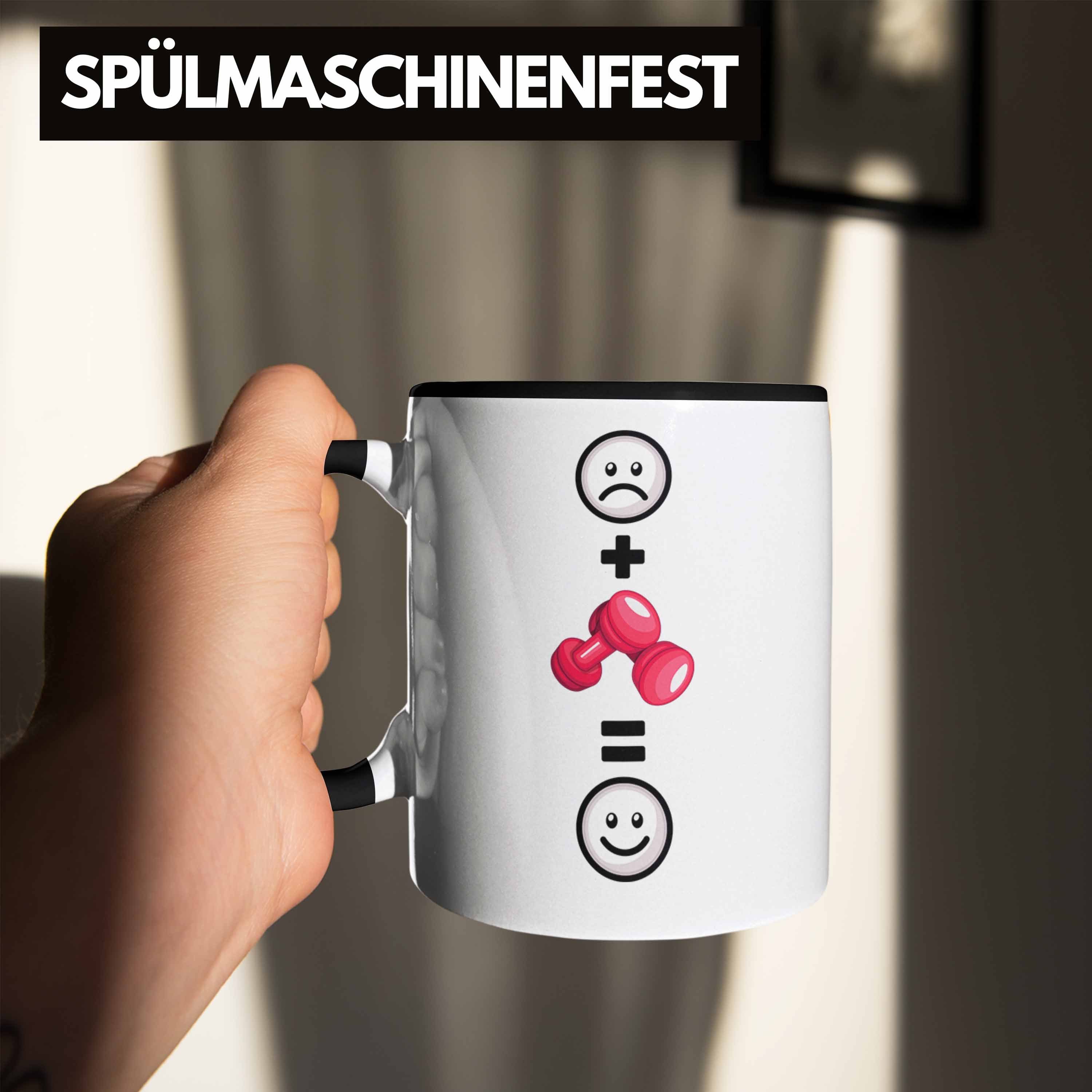 Frauen Tasse Schwarz Trendation Fitness Geschenkidee Geschenk Lustige Tasse für Fitness :(Fi