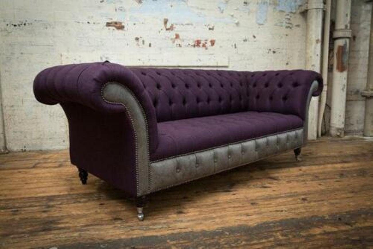 Garnitur, Lila Chesterfield Couchen Sofa Couch Polster JVmoebel Sitzer Made in 3 Sitz 3-Sitzer Europe