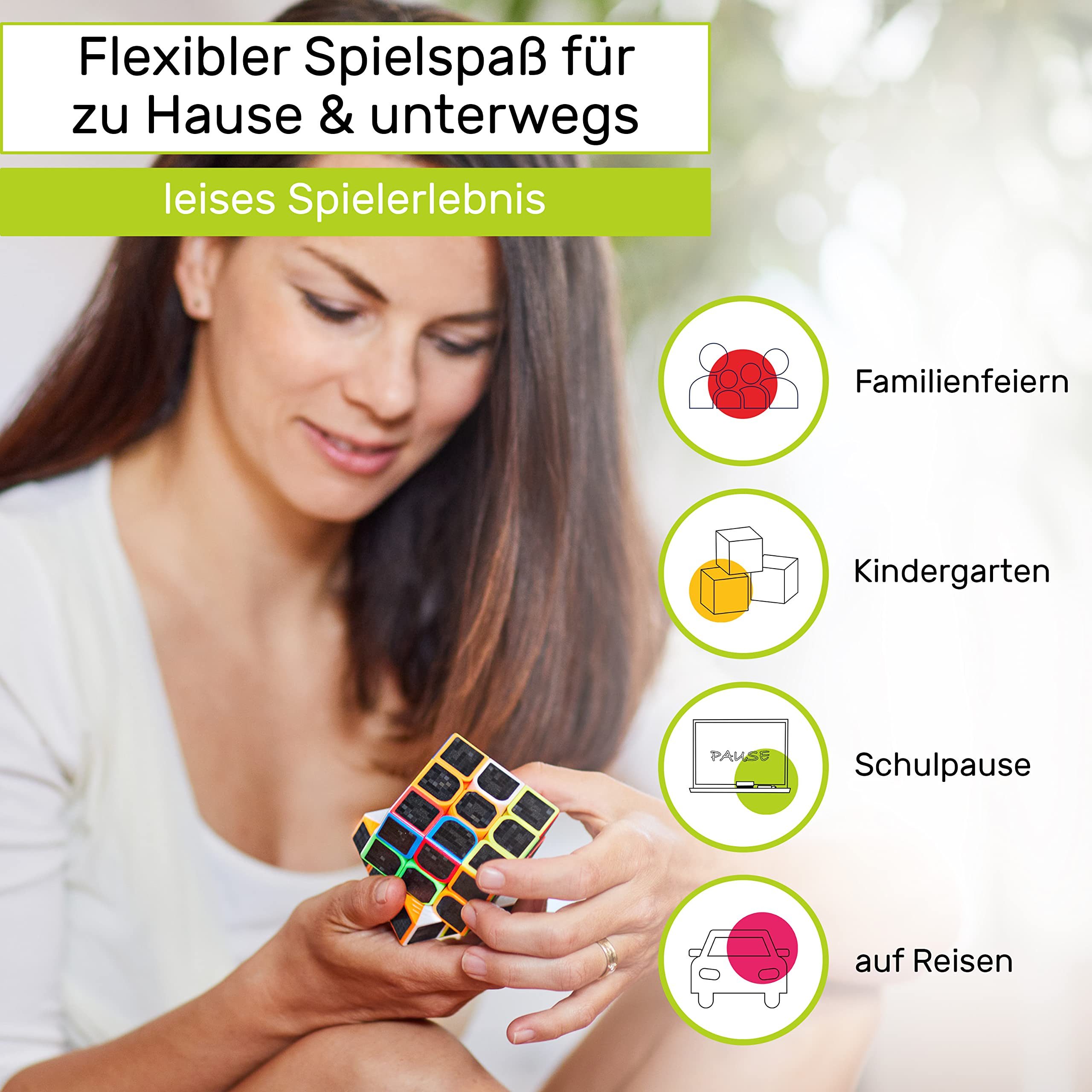 Cubidi 3D-Puzzle Zauberwürfel - Speed-Cube mit optimierten Dreheigenschaften, Puzzleteile, Magic Cube für Anfänger und Fortgeschrittene - Speed-Cubing