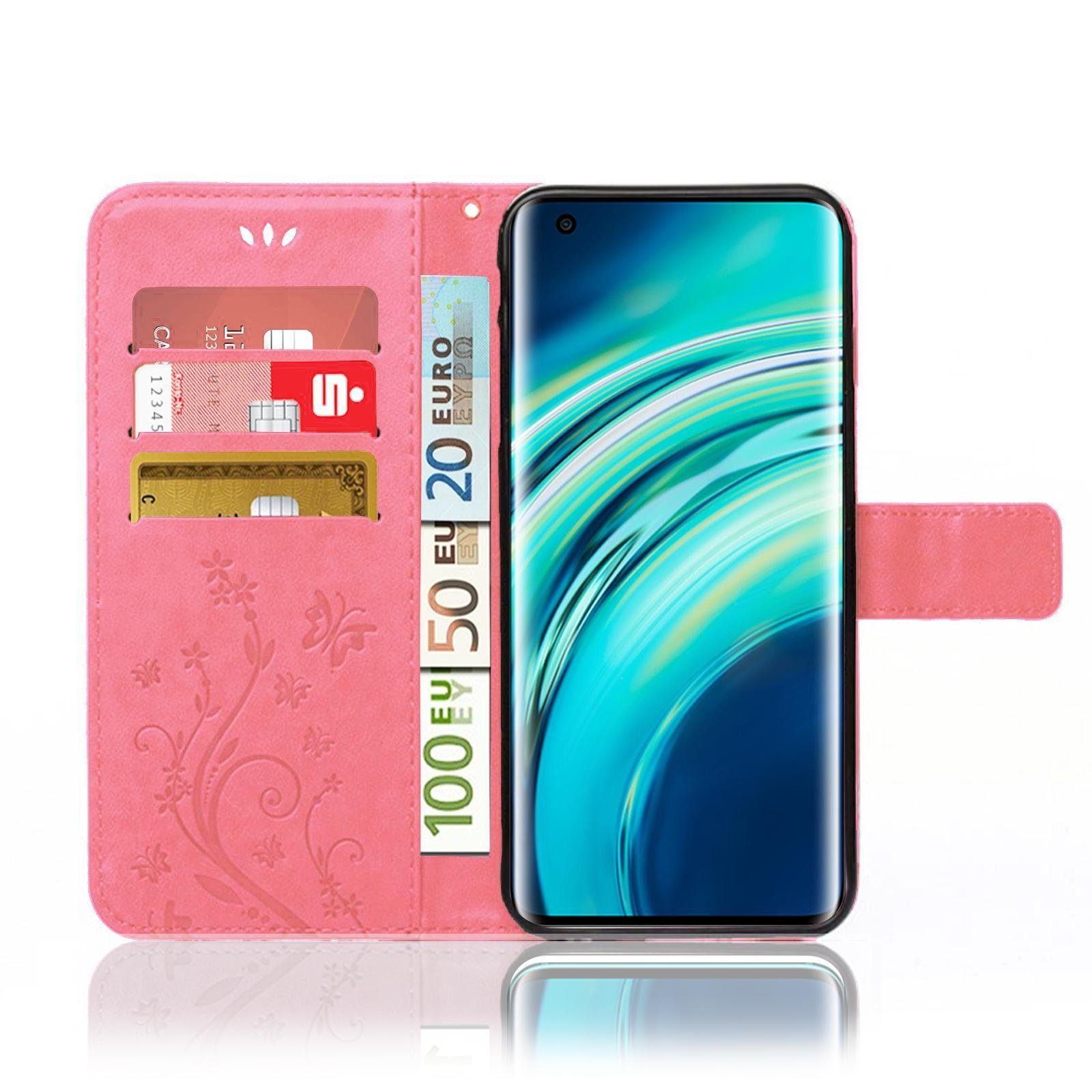 Numerva Handyhülle Bookstyle Flower für Xiaomi Mi 10 / Mi 10 Pro, Handy Tasche Schutzhülle Klapphülle Flip Cover mit Blumenmuster