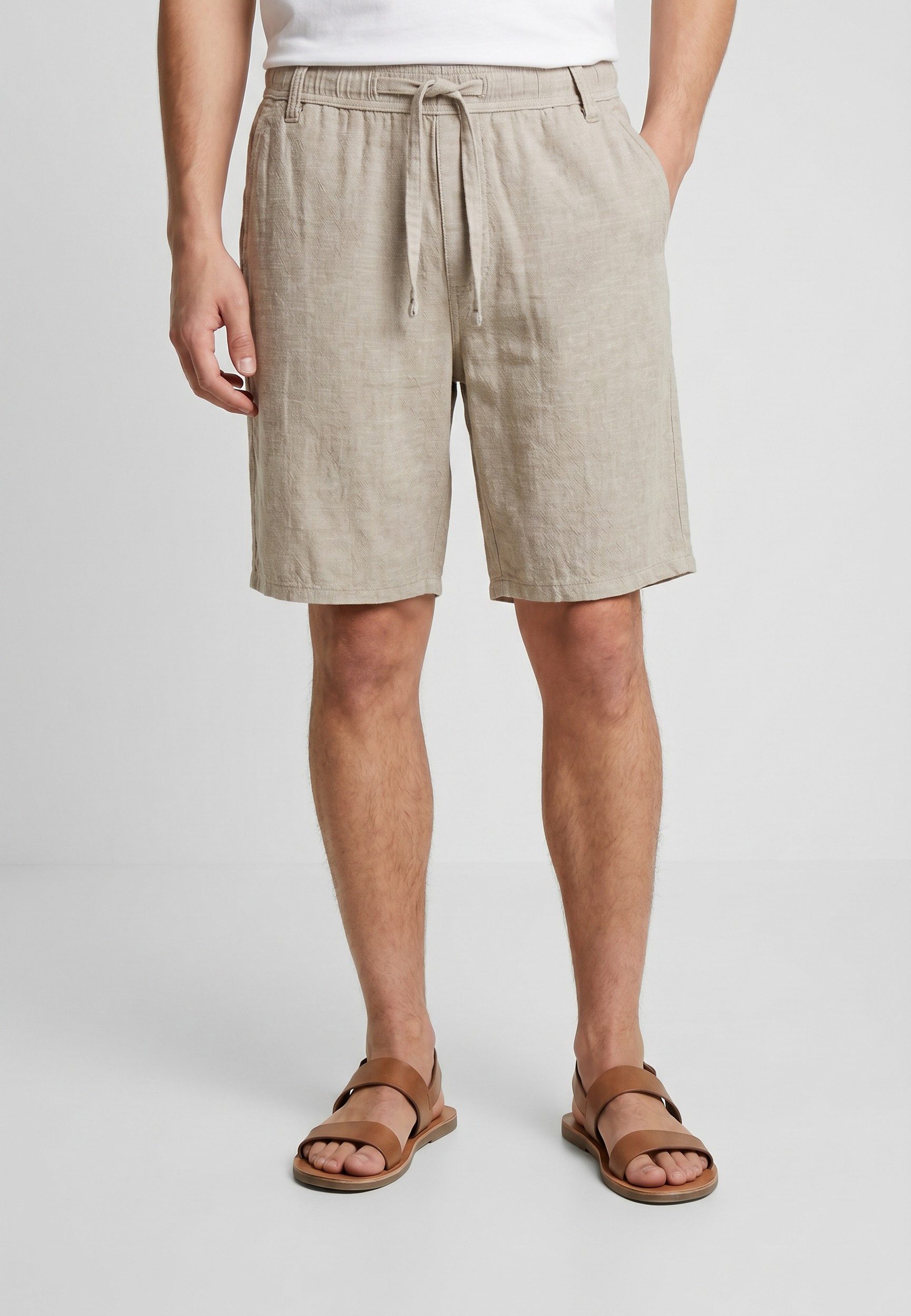 Eight2Nine Shorts Herren Kurze Hose aus Viskose-Leinen-Mix Sommerhose, Gummibund, Kordel
