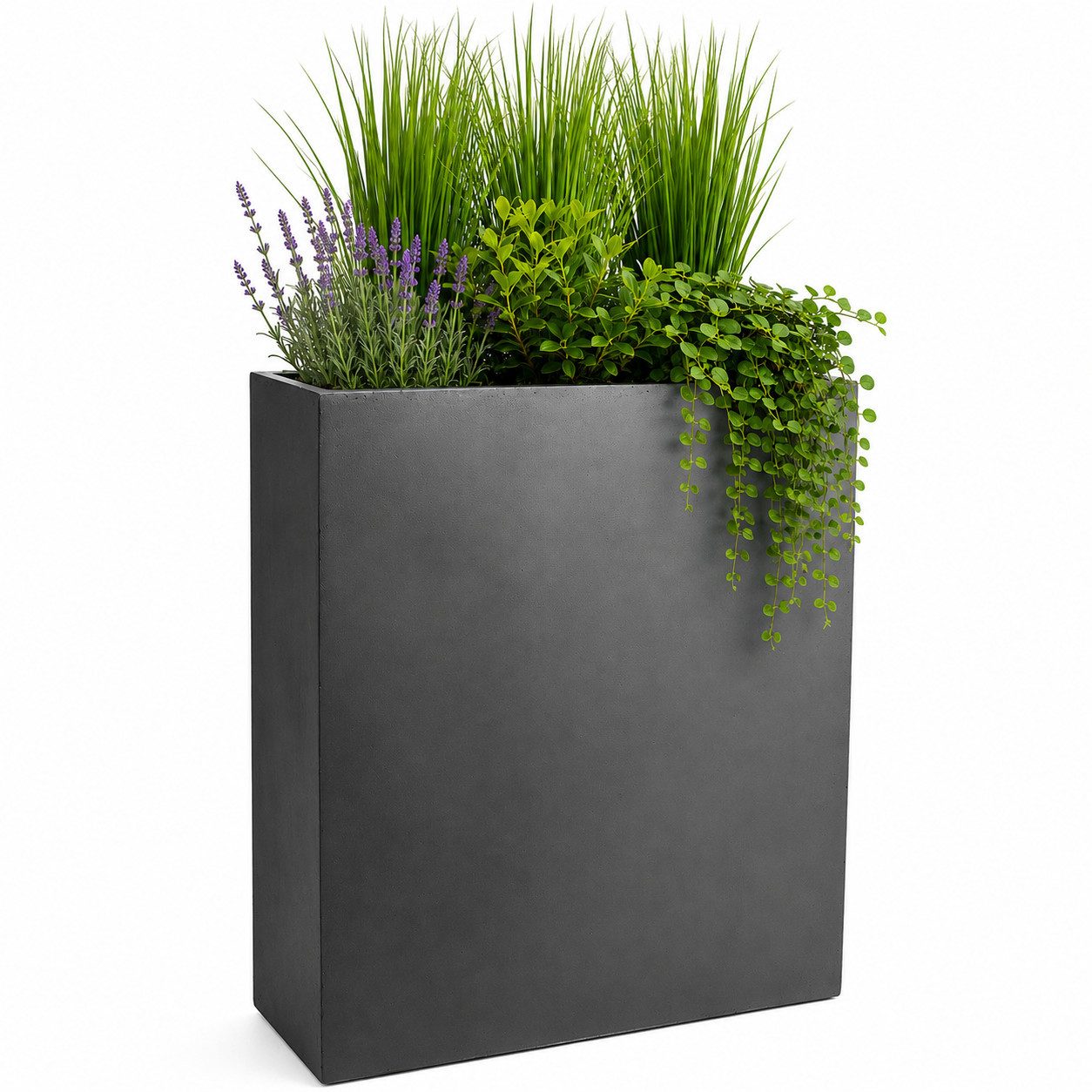 Pflanzwerk® Pflanzkübel DIVIDER Premium Blumenkübel Raumteiler Hochbeet Fiberglas, Fiberglas - Handgefertigt - Rechteckig - Frostbeständig