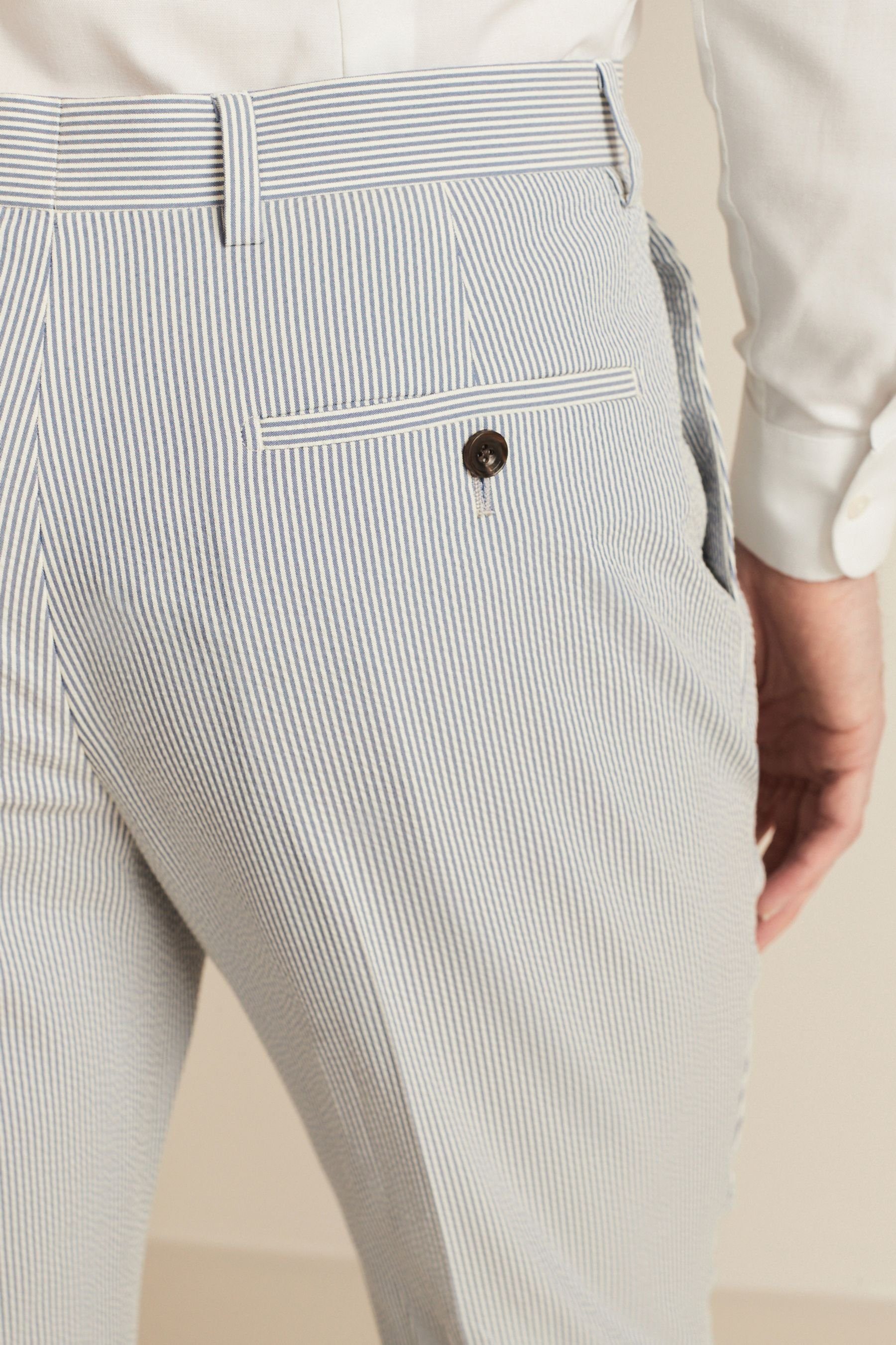 Next Shorts Gestreifter Relaxed Fit Seersucker-Anzug: (1-tlg) Shorts