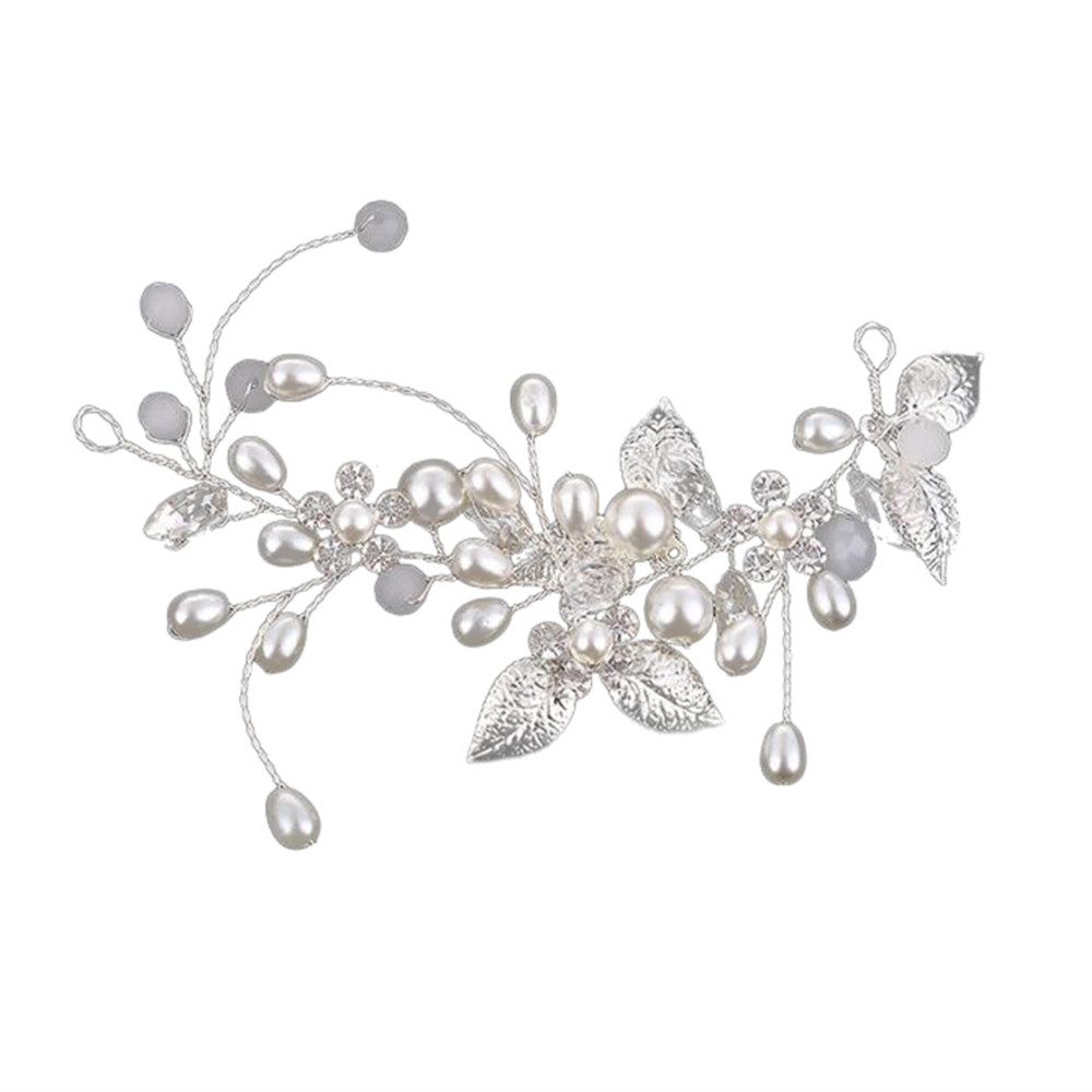 Zaewry Haarspange Hochzeit Kristall Haar Reben Blume Blatt Kopfschmuck, Hochzeit Haarschmuck für die Braut
