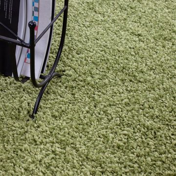 Teppich Unicolor - Einfarbig, Teppium, Rechteckig, Höhe: 30 mm, Einfarbig Shaggy Teppich Wohnzimmer Langflor versch. farben und größen
