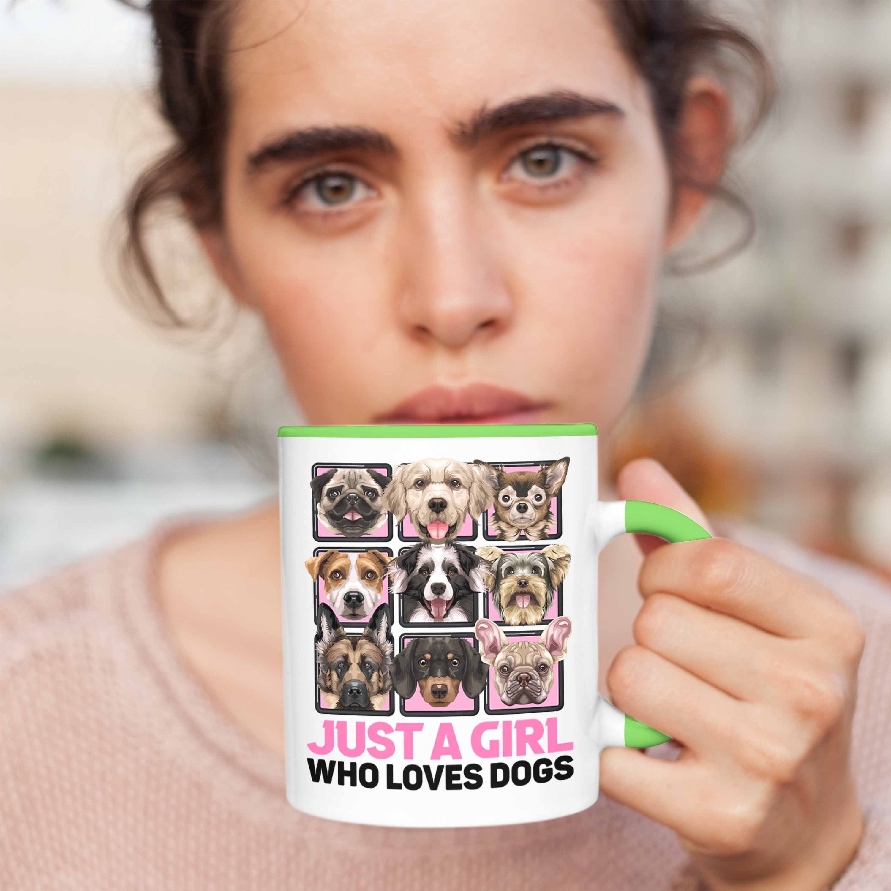 Trendation Hunderassen Girl Hundeliebhaberin Kaffee-Becher Tasse Geschenk Grün Tasse A Just