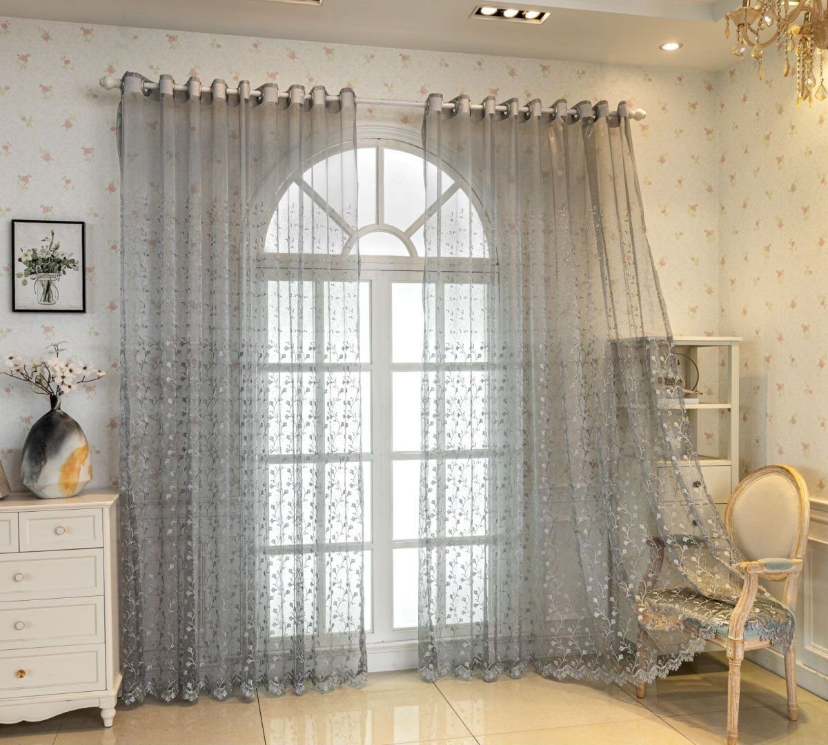 BYSURE Gardine, Ösen, transparent, Ginkgoblätter Vorhänge günstig online kaufen