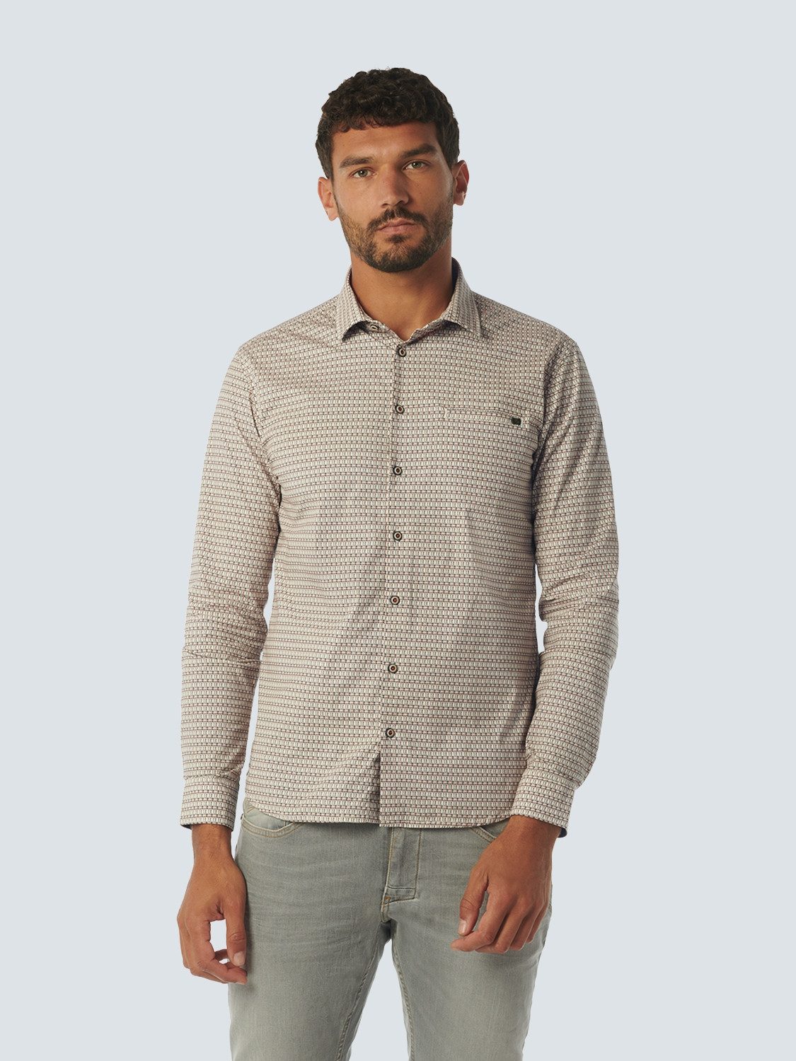 Langarmshirt Shirt Stretch Allover Printed