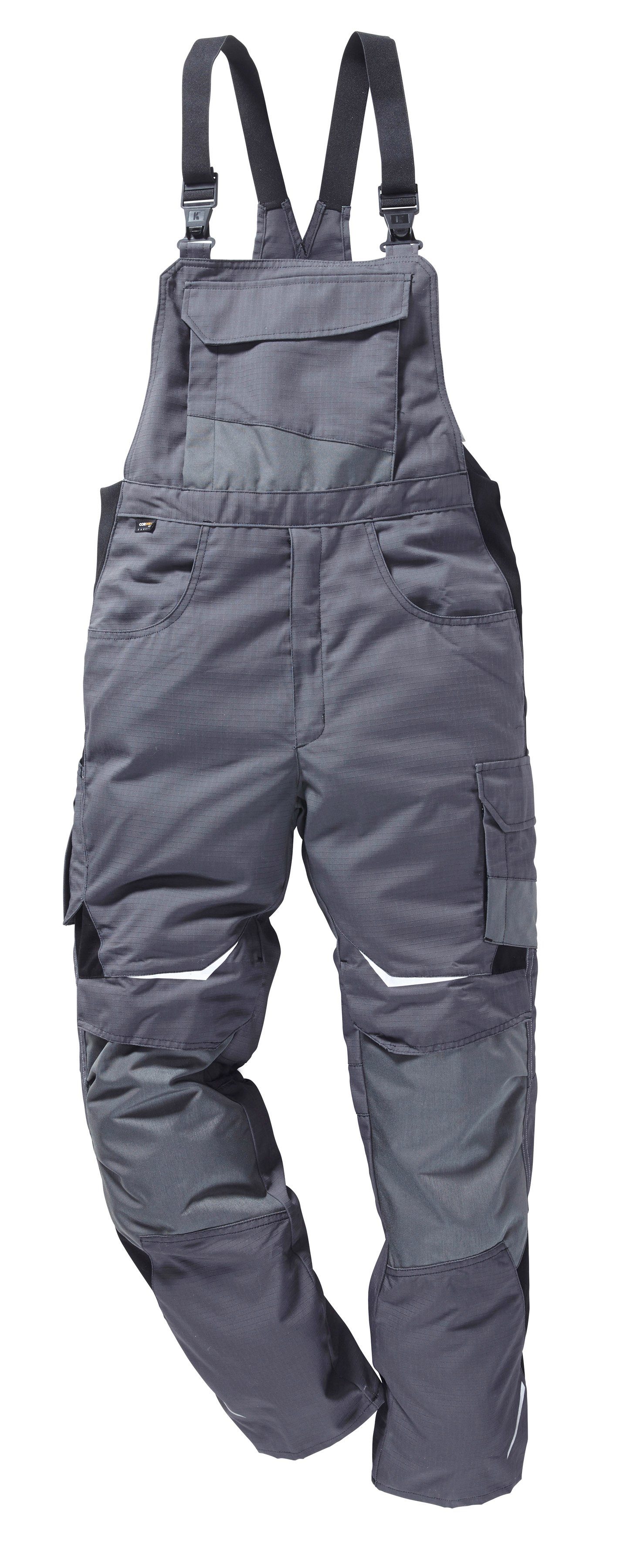 Verkaufsstand Kübler Latzhose mit grau-anthrazit CORDURA® Verstärkungen