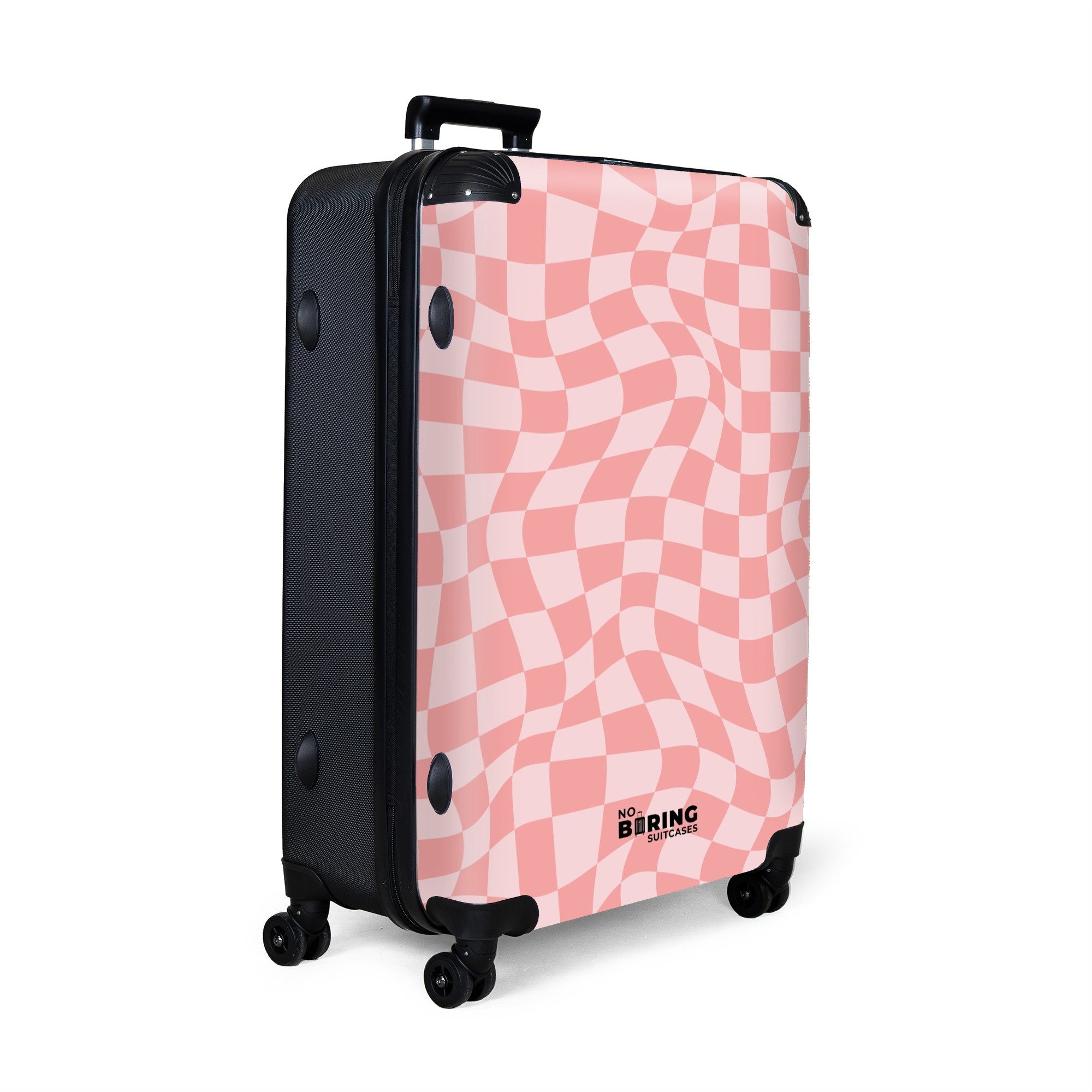 NoBoringSuitcases.com© Hartschalen-Trolley Gewelltes rosa Karomuster 77 günstig online kaufen